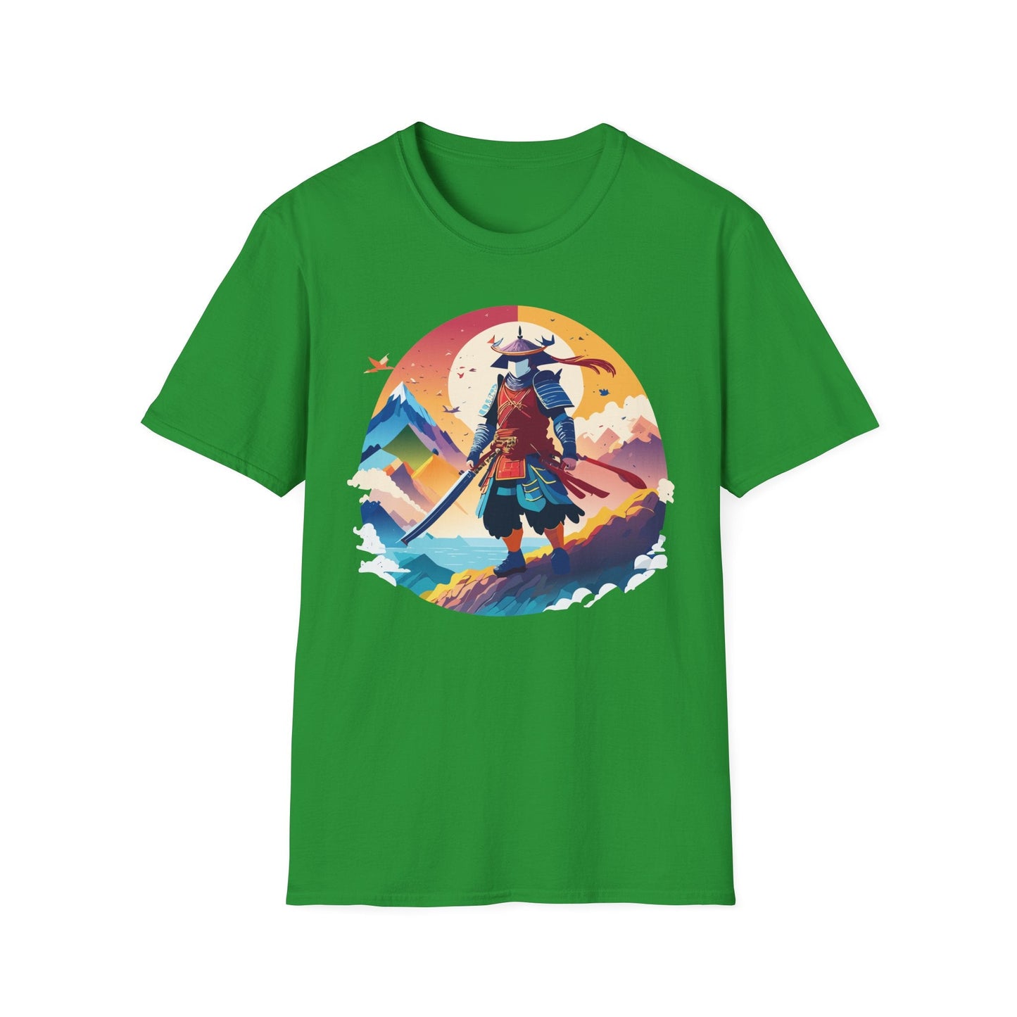 Samurai T Shirt Unisex Softstyle Gildan 64000 100 Percent Ring Spun Cotton Tee For Everyday Wear