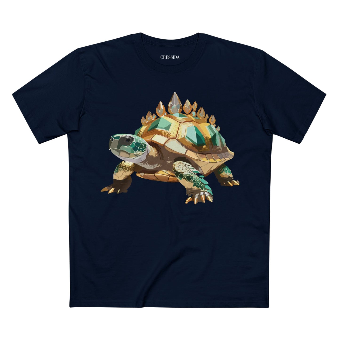 Turtle Graphic Unisex 100 Cotton Tee With Unique Animal Golden Medallion Art Design 34