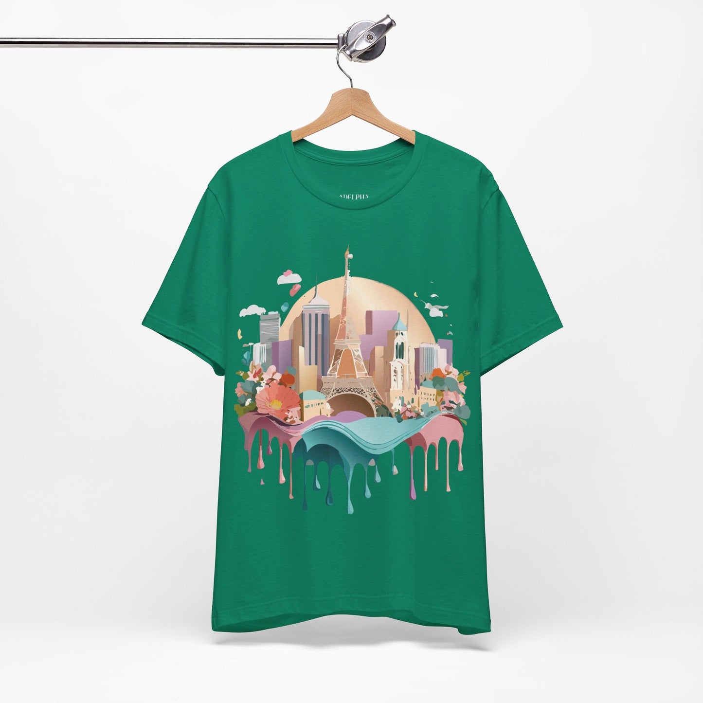 Adelpha Paris Graphic Tee Unisex Short Sleeve Shirt With Vintage Art Design Apparel