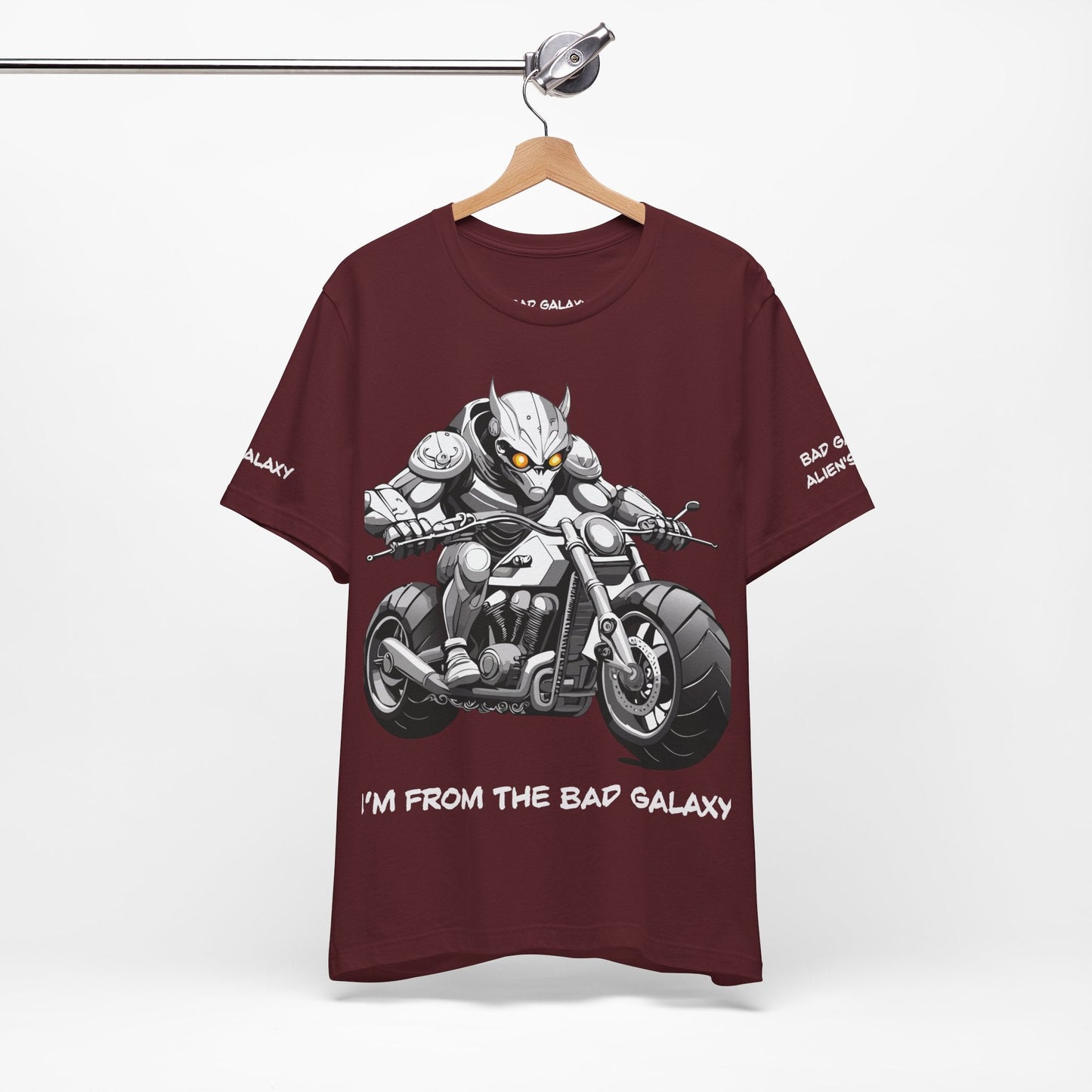 Tee Shirt With Alien From Bad Galaxy 100 Percent Cotton Lightweight Made In USA Eco Friendly Inks