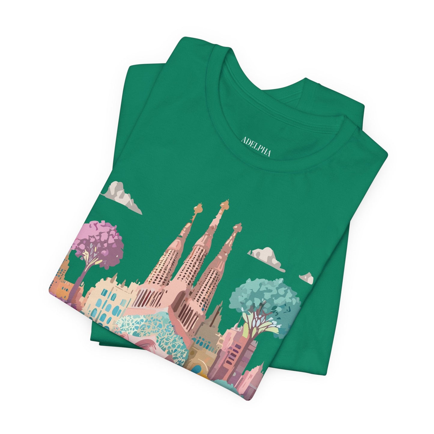 Barcelona Tourist Shirt Unisex Graphic Tee Featuring Original Vintage Art Adelpha