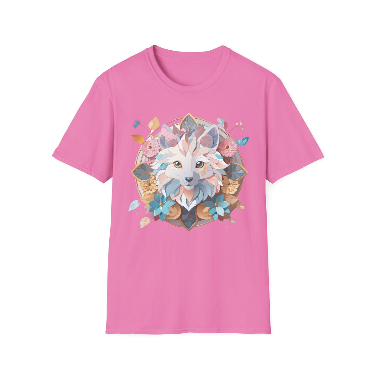 Floral Fox Mandala T-Shirt | Fox Face Tee, Boho Nature Animal Design