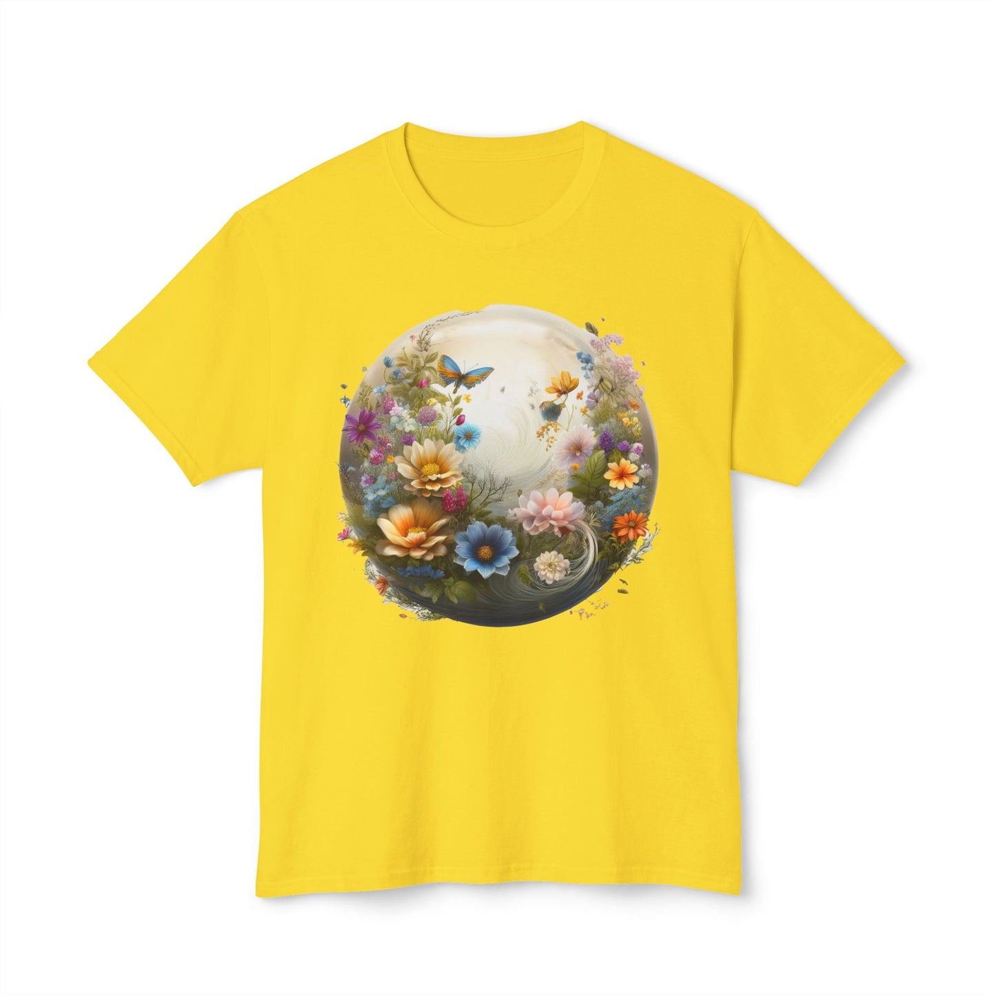 Unisex Floral T Shirt With Art Print HD Cotton Vintage Flowers Tee Shirt Soft Breathable Comfort