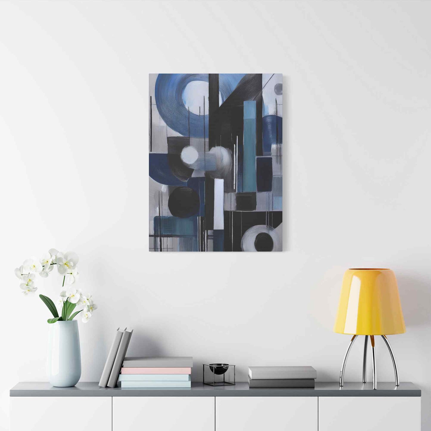 Blue Abstract Painting Print Canvas 20x24,20x30,24x30, 24x32,24x36,30x40, 32x48,36x48,40x60 Pine-Wood Inner Frame ABS-28