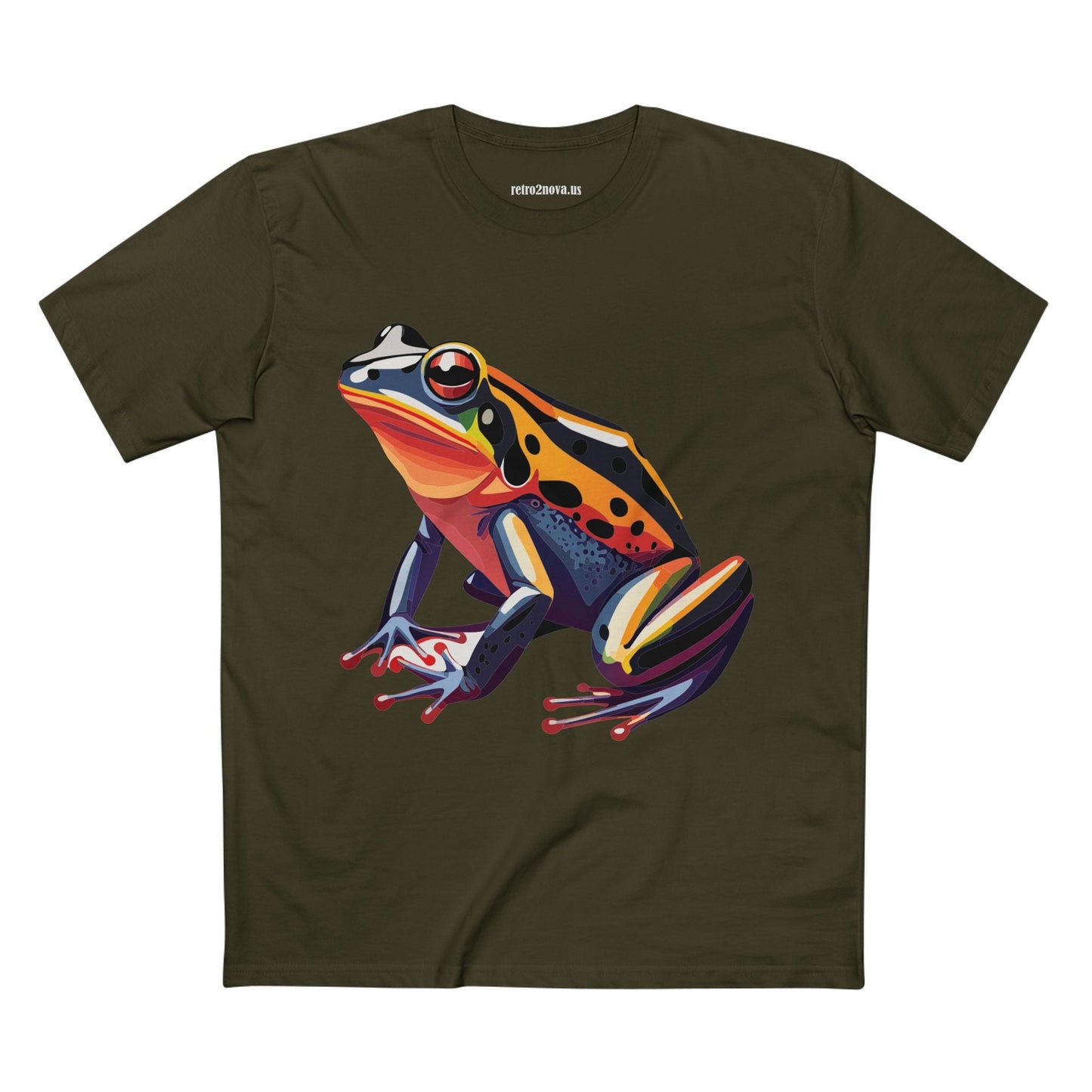 Unisex Frog Animal Shirt Premium Cotton Tee With Original Art Design Retro2Nova Exclusive Art Collection