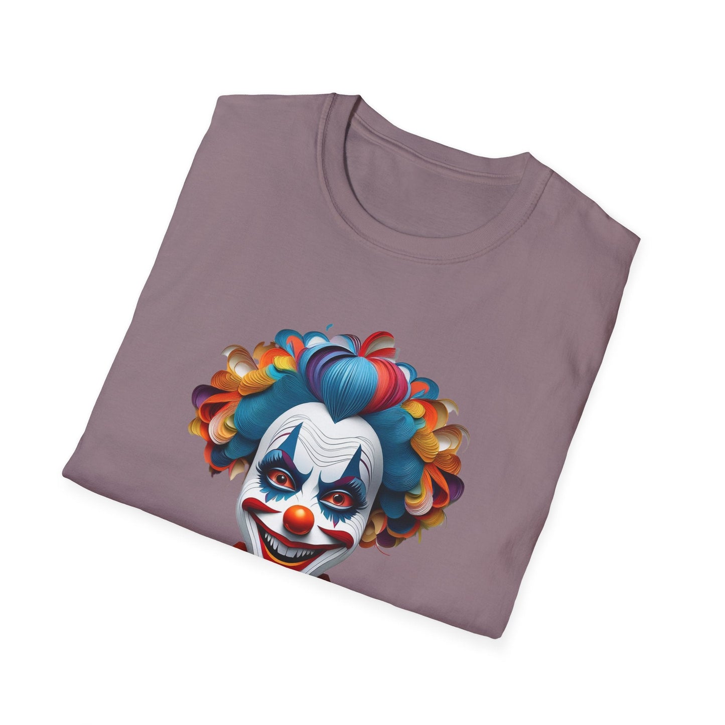 Clown Shirt Unisex T Shirt Short Sleeve Funny Man Circus Tee Gildan Softstyle 64000