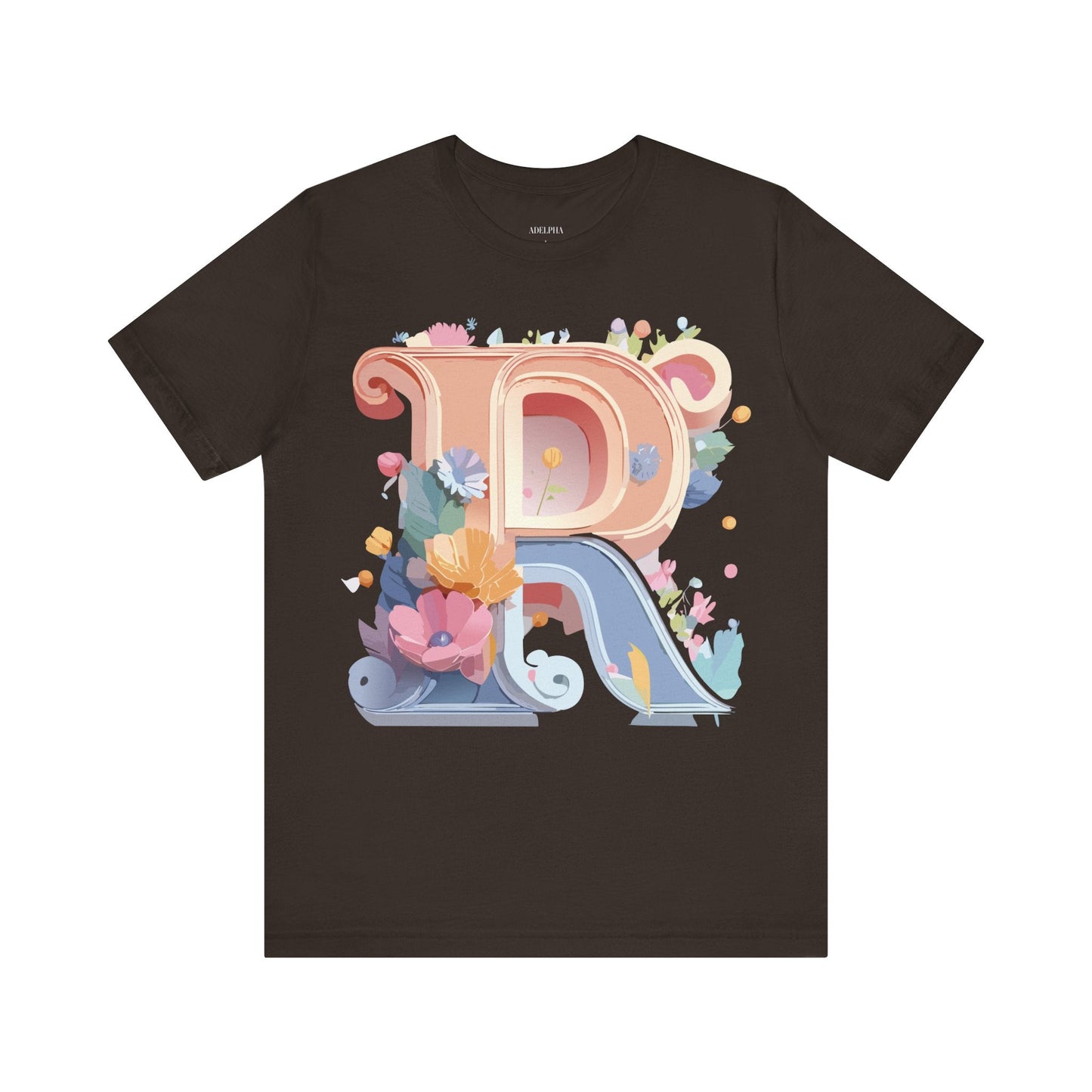 Letter R Shirt Unisex Graphic Tee Premium Cotton Vintage Inspired Art By Adelpha Short Sleeve