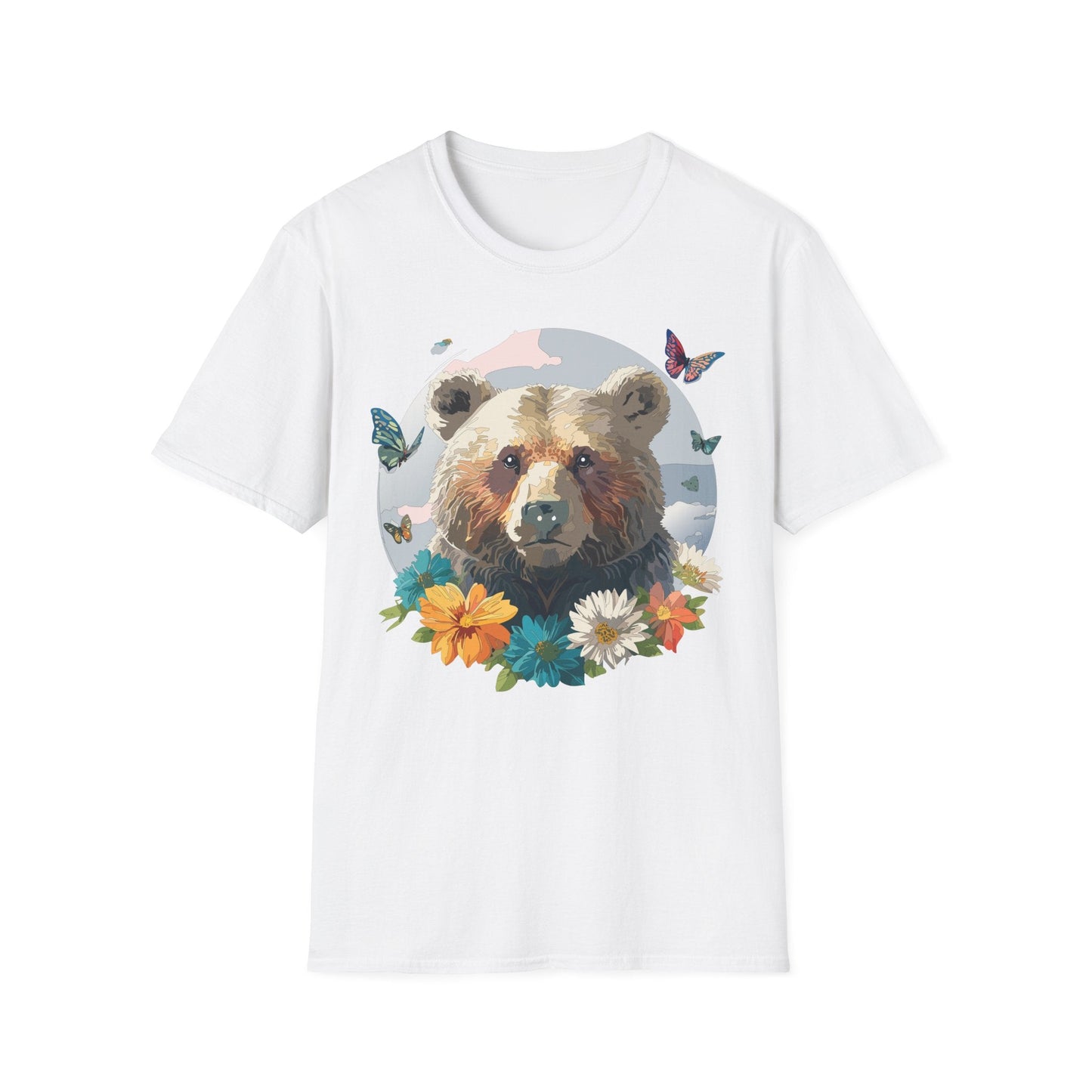 Bear T Shirt Unisex Gildan Softstyle Cotton Tee With Teddy Bear Design Lightweight Comfort