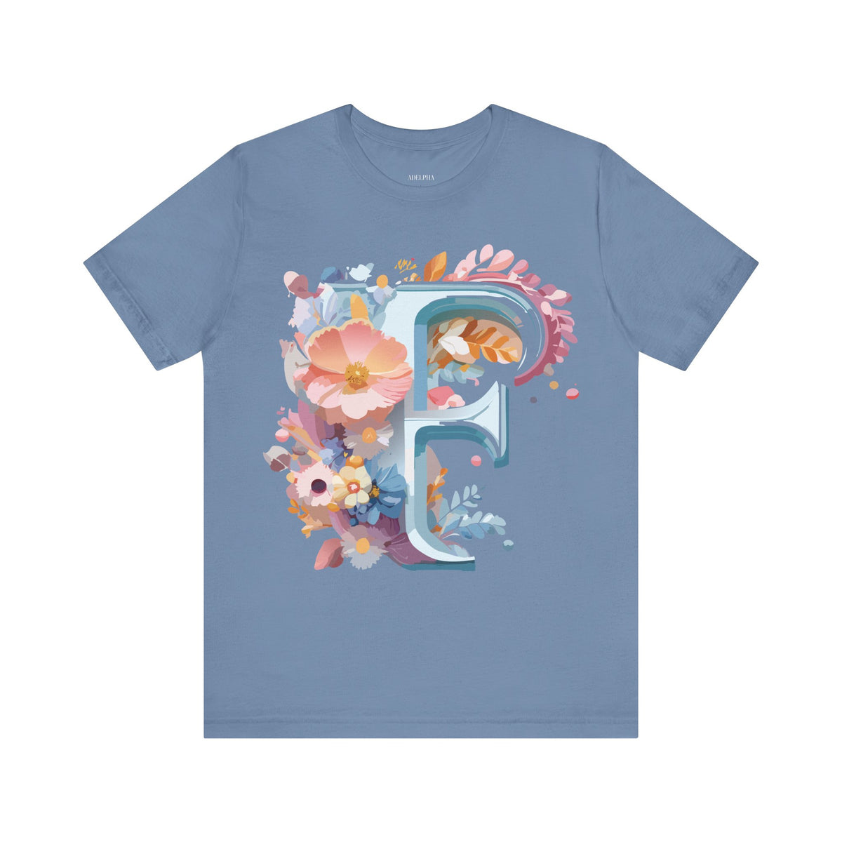 Letter F Graphic Unisex Cotton Bella+Canvas Tee with Art Letter Design