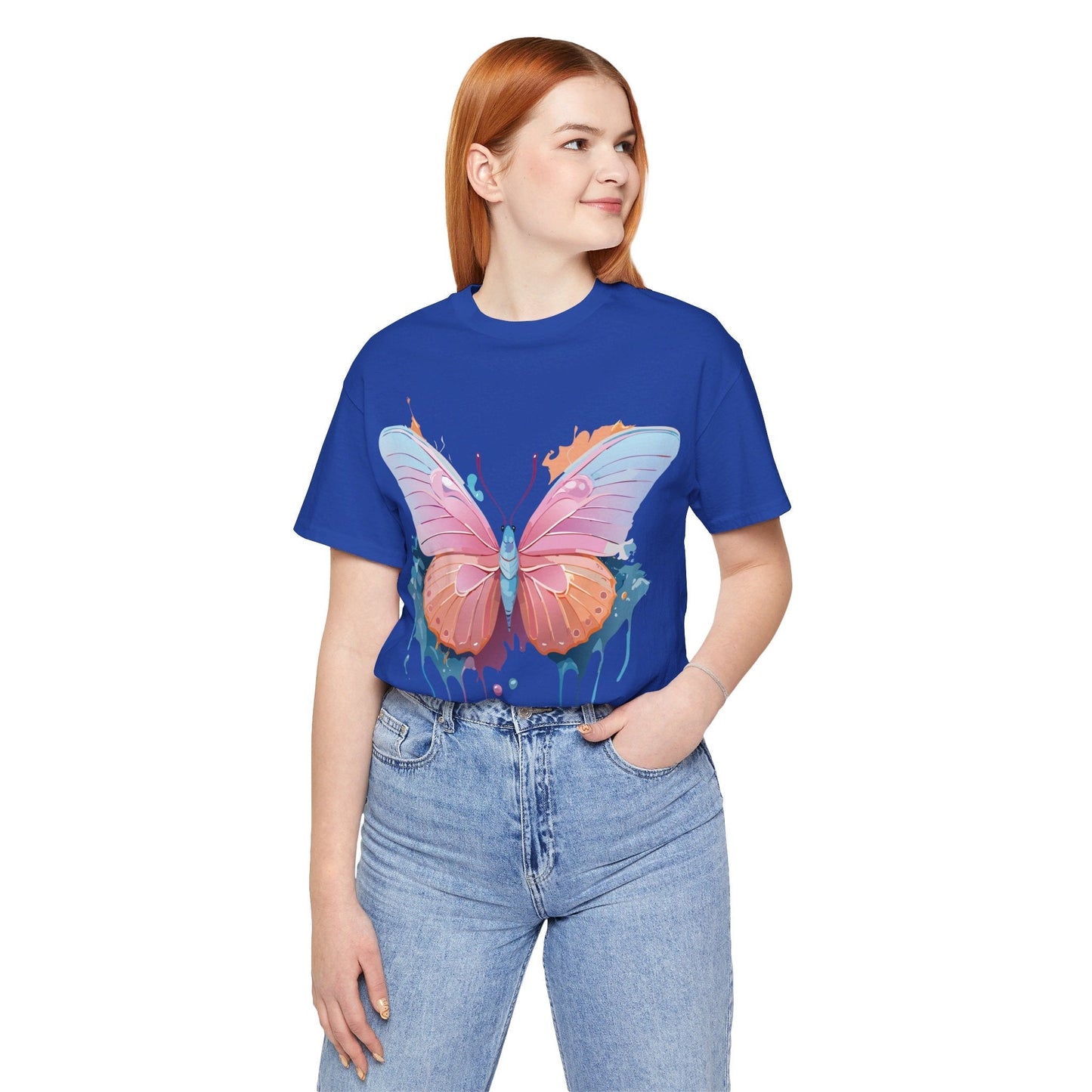 Butterfly Graphic Unisex 100 Cotton Lightweight Vintage Design Jersey Tee 88