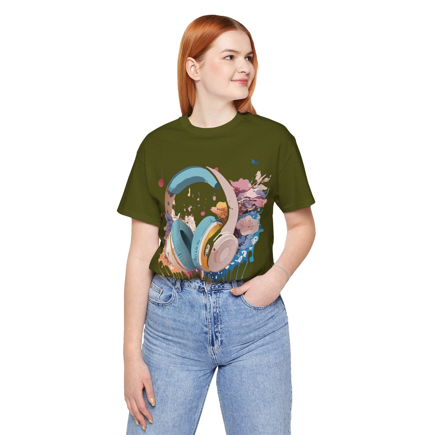 Music Graphic Unisex 100 Cotton Vintage Art with Musical Elements Tee 1