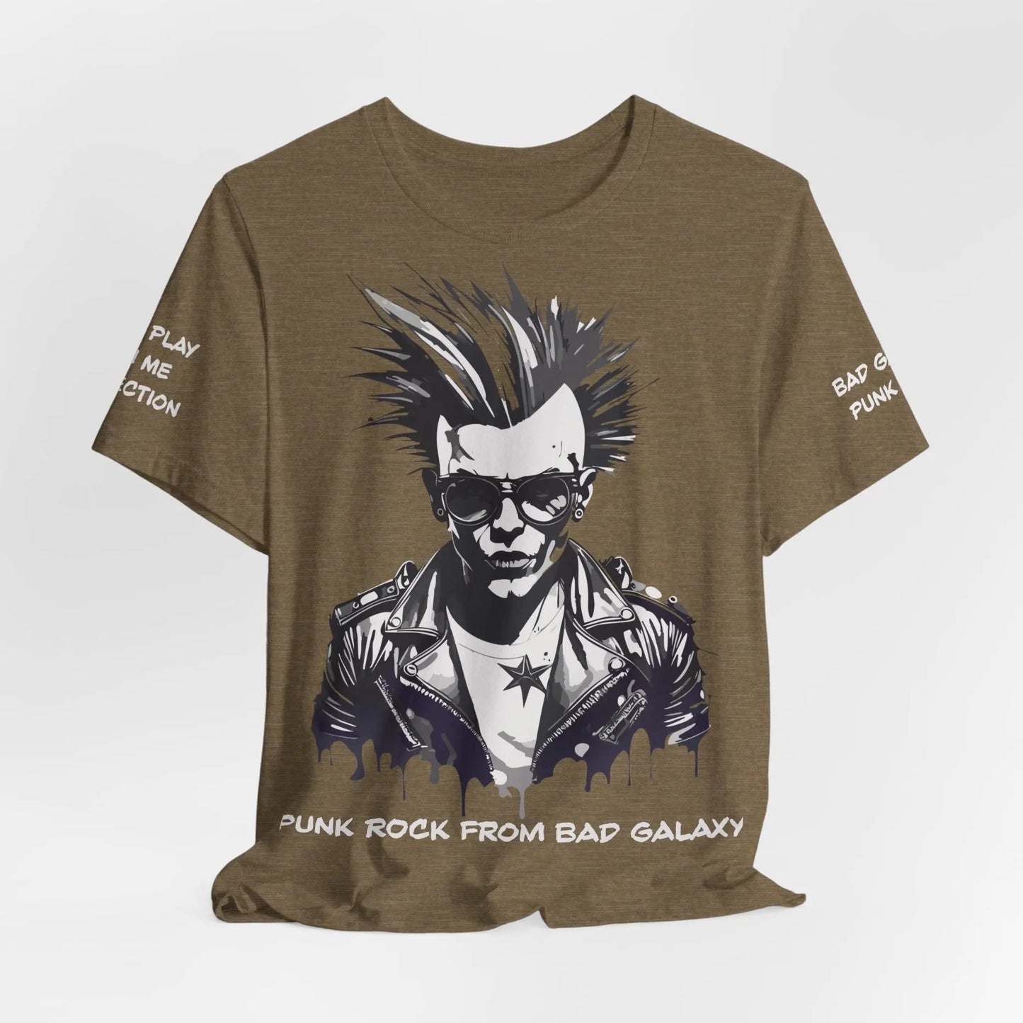 Bad Galaxy Punk Rock Tee Shirt Lightweight Fabric Made To Order 100 Percent Cotton Eco Friendly Inks
