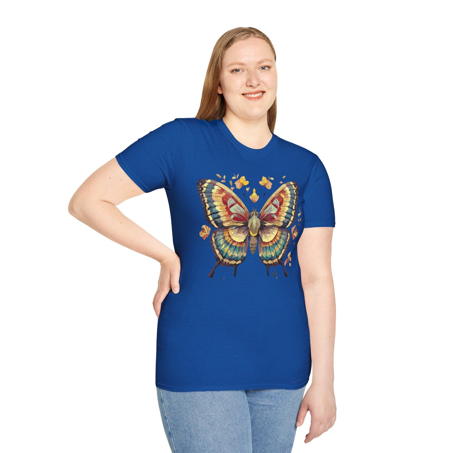 Butterfly Graphic T Shirt Unisex Gildan Softstyle 64000 Monarch Design Lightweight Everyday Wear