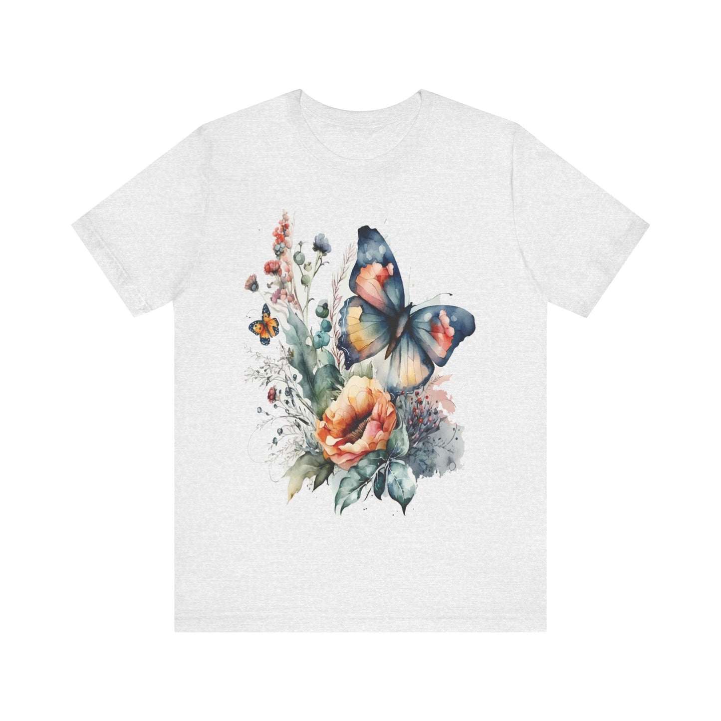 Cotton Tee Shirt with Butterfly Prints