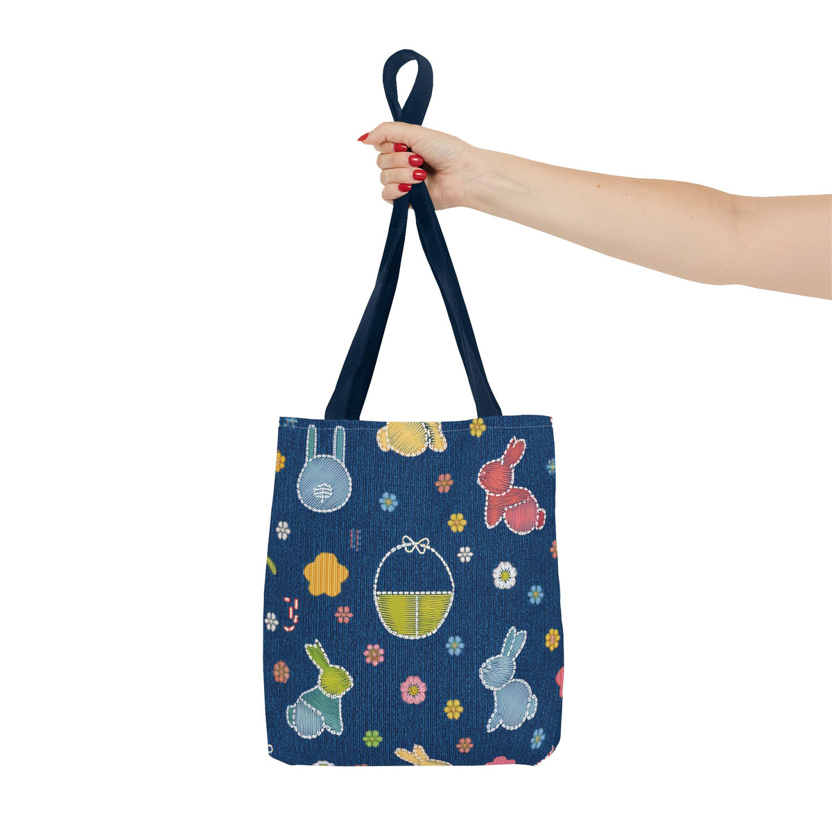 Easter Graphic Design Denim Fabric Imitation Print Unisex Canvas Bag Poly Spun 3 Sizes Tote Bag 204-8