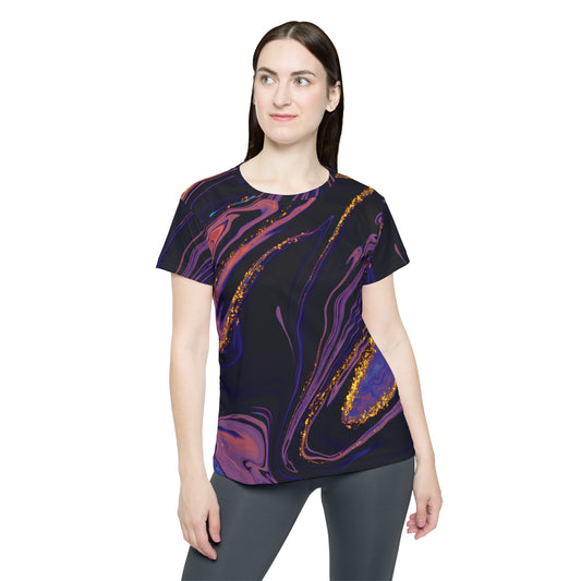 Poly Jersey Tee Shirt with abstract prints