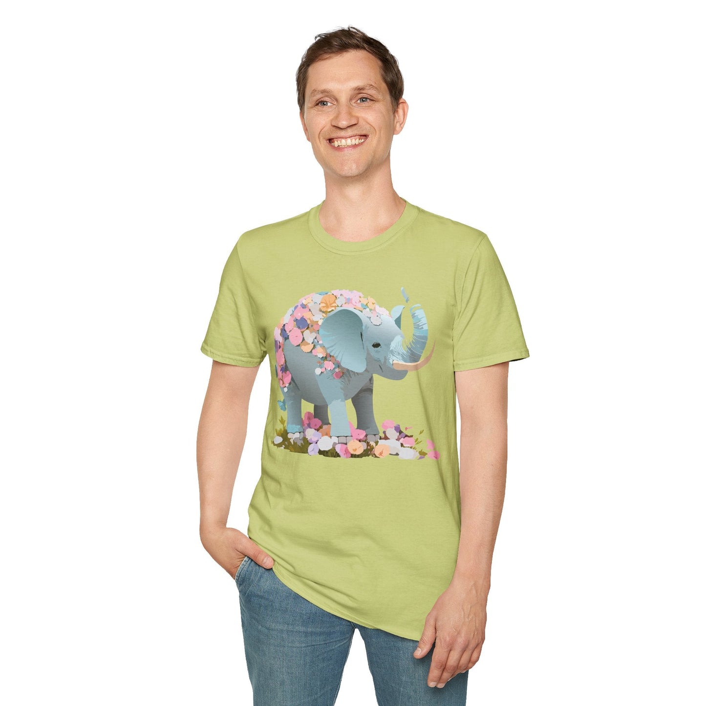 Elephant Graphic T Shirt Gildan Softstyle Unisex Cotton Tee With Elephant Print Design Artwork