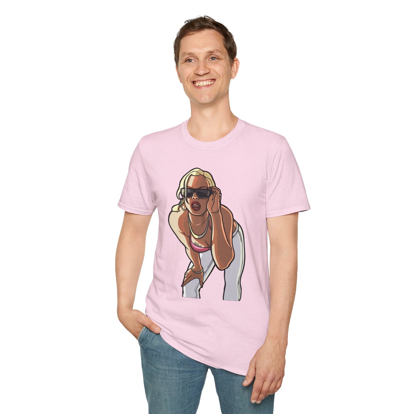 Cartoon Animation T Shirt Funny Tee Unisex Gildan Softstyle 64000 100 Percent Ring Spun Cotton