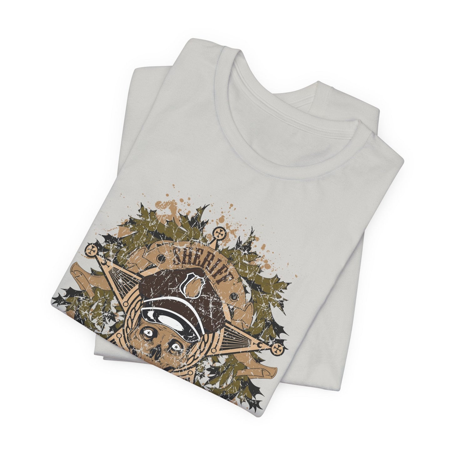 Skull Floral Emblem Graphic Unisex Cotton Tee Art-45