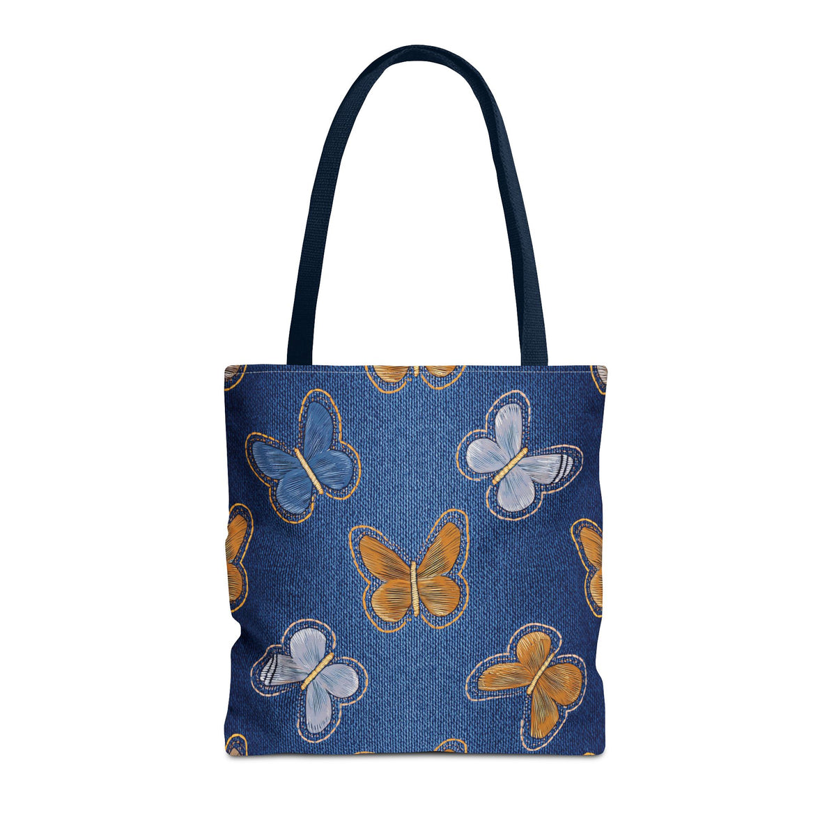 Denim Fabric Imitation Print Unisex Canvas Bag Poly Spun 3 Sizes Tote Bag 177