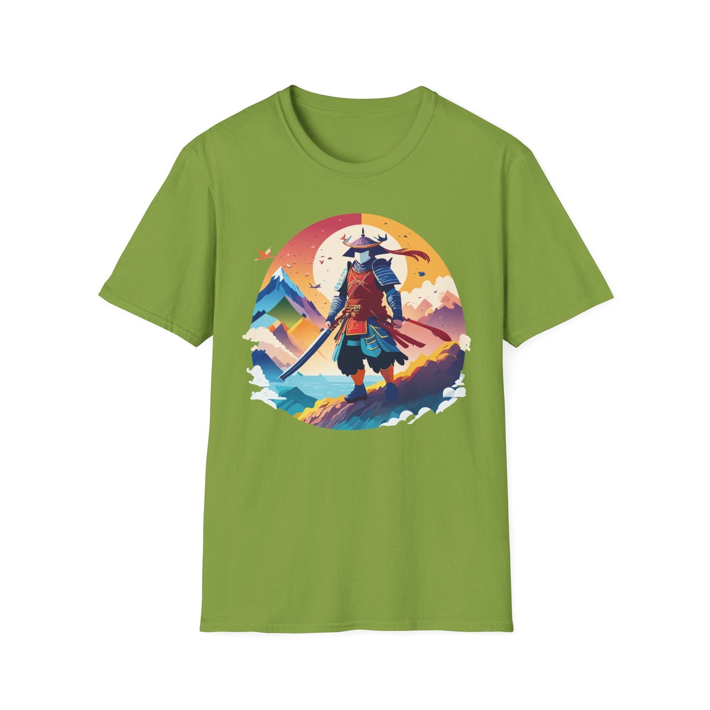 Samurai T Shirt Unisex Softstyle Gildan 64000 100 Percent Ring Spun Cotton Tee For Everyday Wear