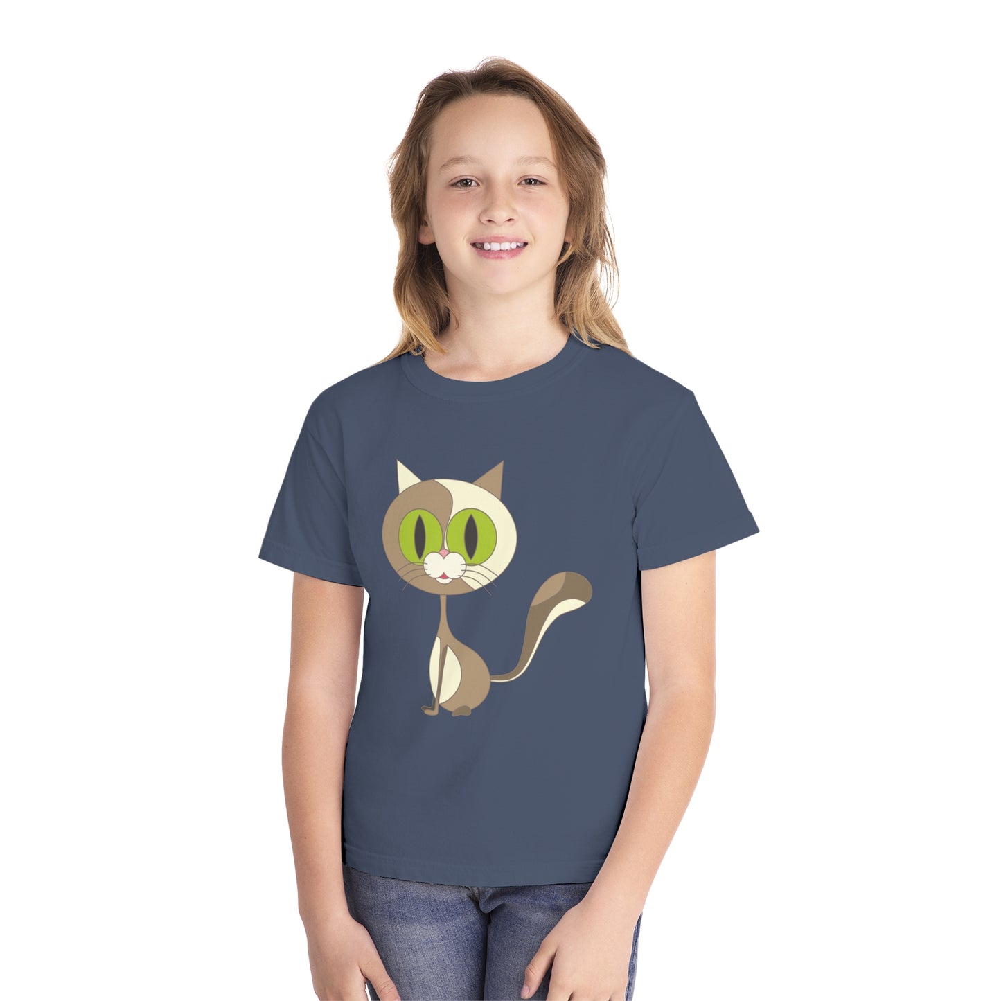 Youth Tee Shirt with Little Cat