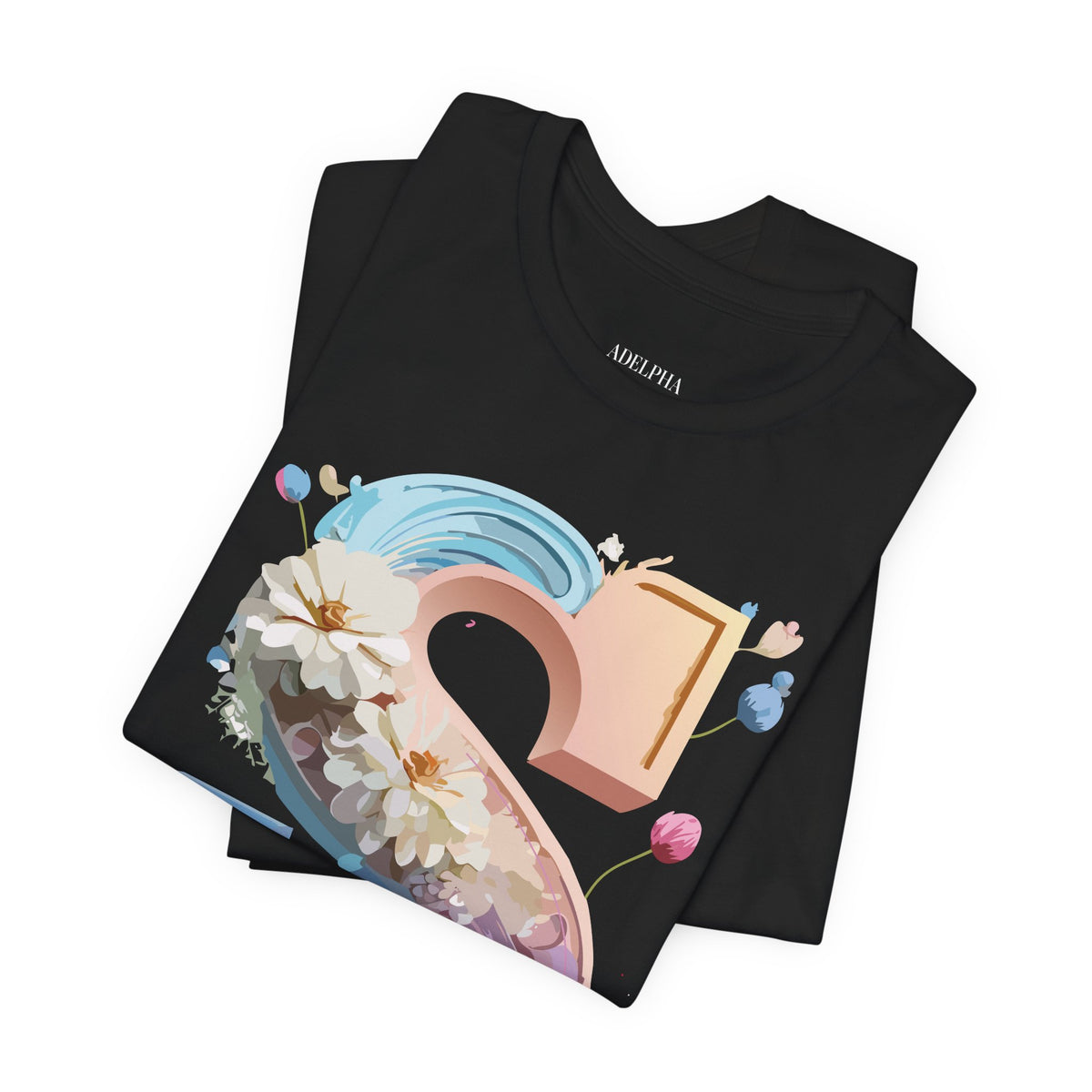 Letter S Graphic Unisex Cotton Bella+Canvas Tee with Art Letter Design