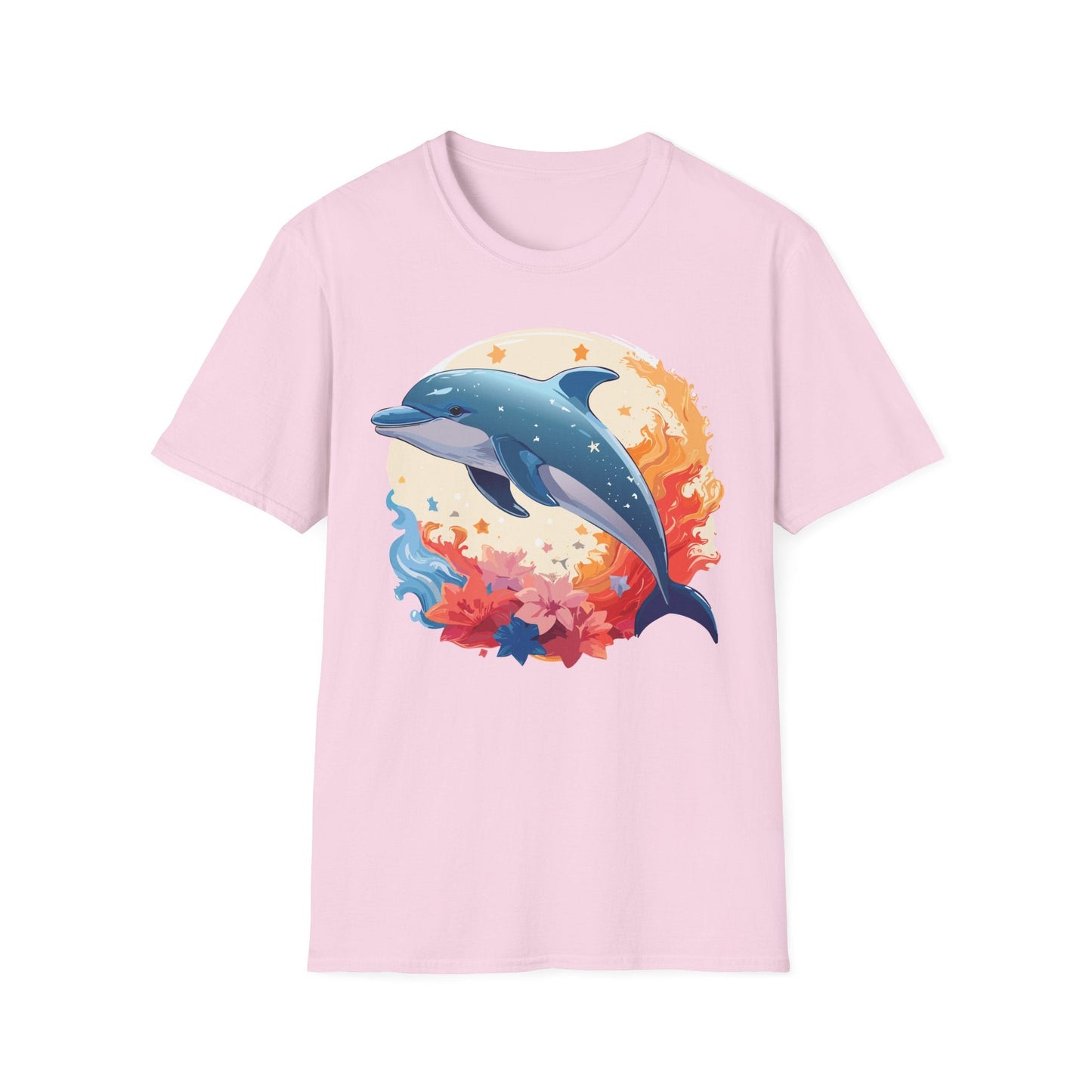Dolphin T Shirt Unisex Softstyle Gildan 64000 100 Percent Ring Spun Cotton Animal Fish Tee