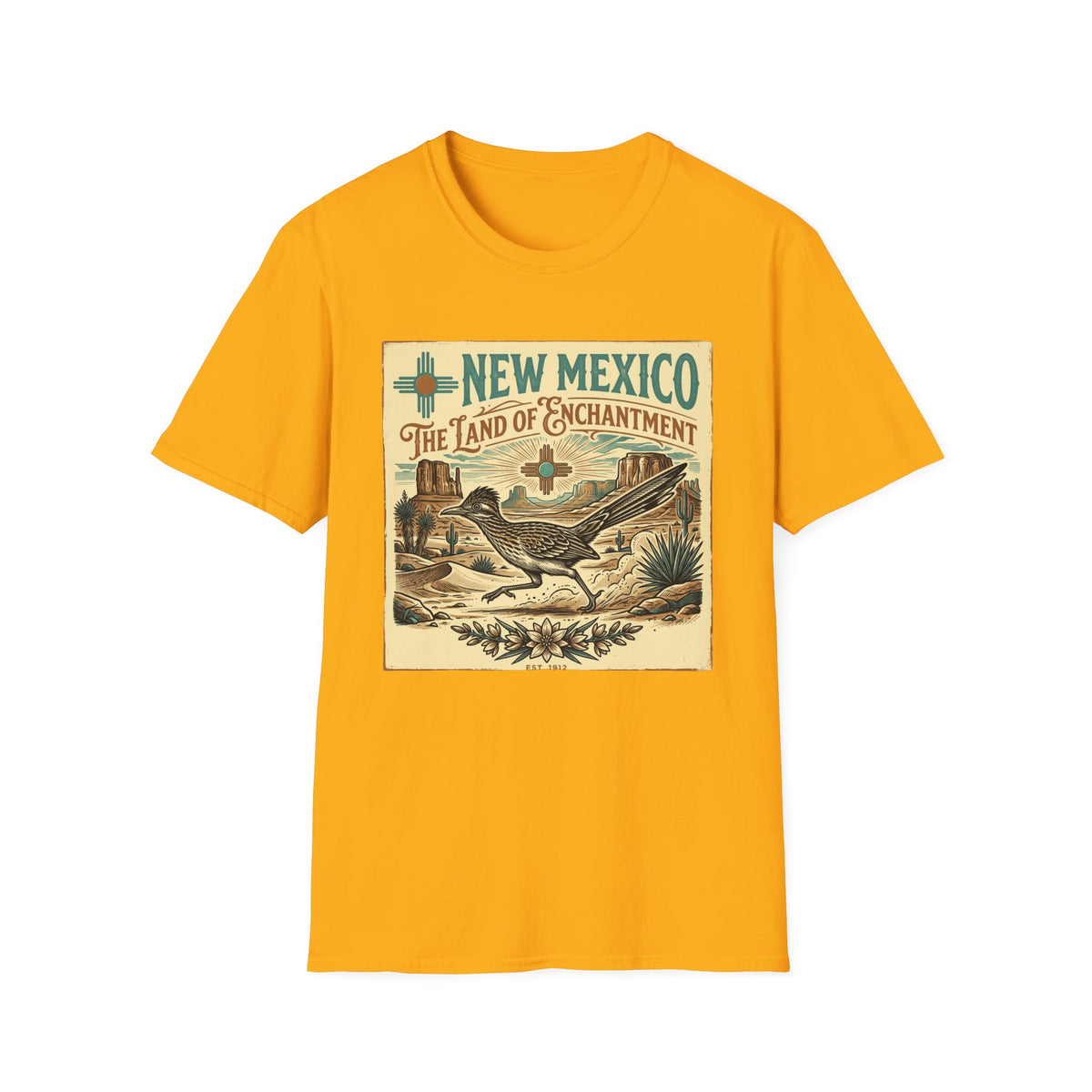 New Mexico Vintage Travel T-Shirt — New Mexico The Land of Enchantment Travel Tourist Graphic Design Unisex 100 Cotton Gildan T-Shirt