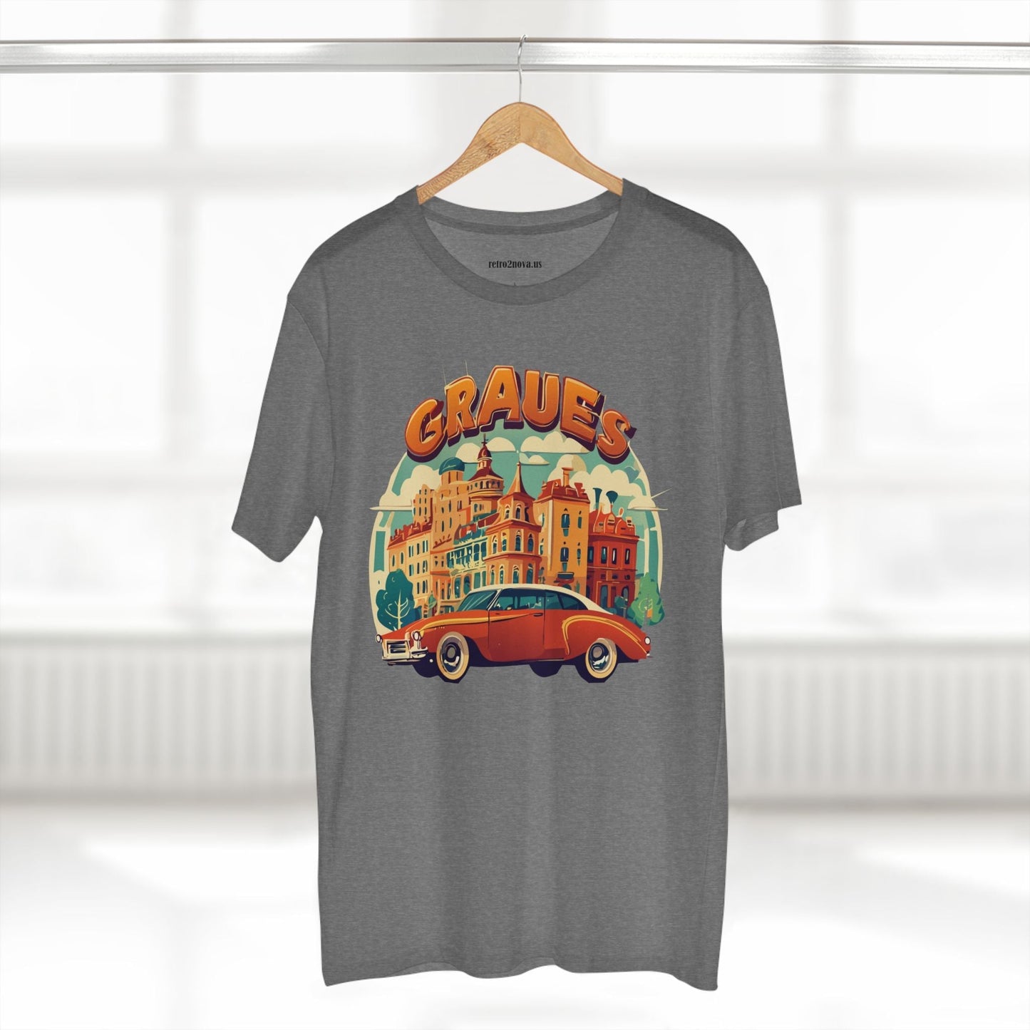 Retro Car Shirts Unisex Premium Cotton Art Tee By Retro2Nova Original Art Design Collection