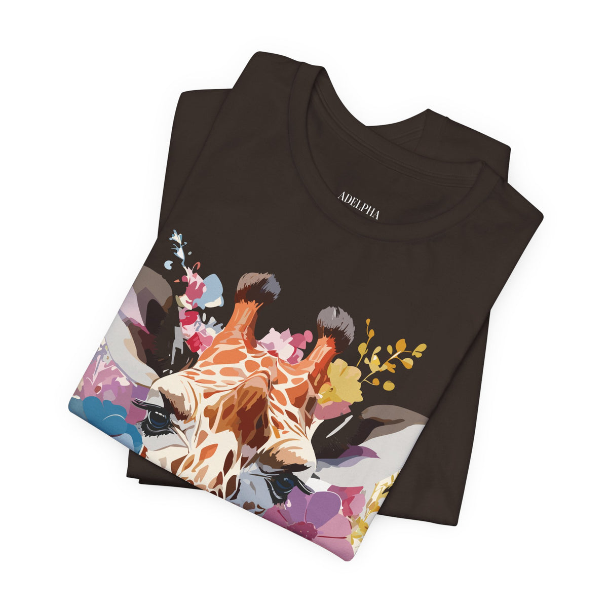Giraffe Graphic Unisex Cotton Bella+Canvas Tee with Art Animal Design e20