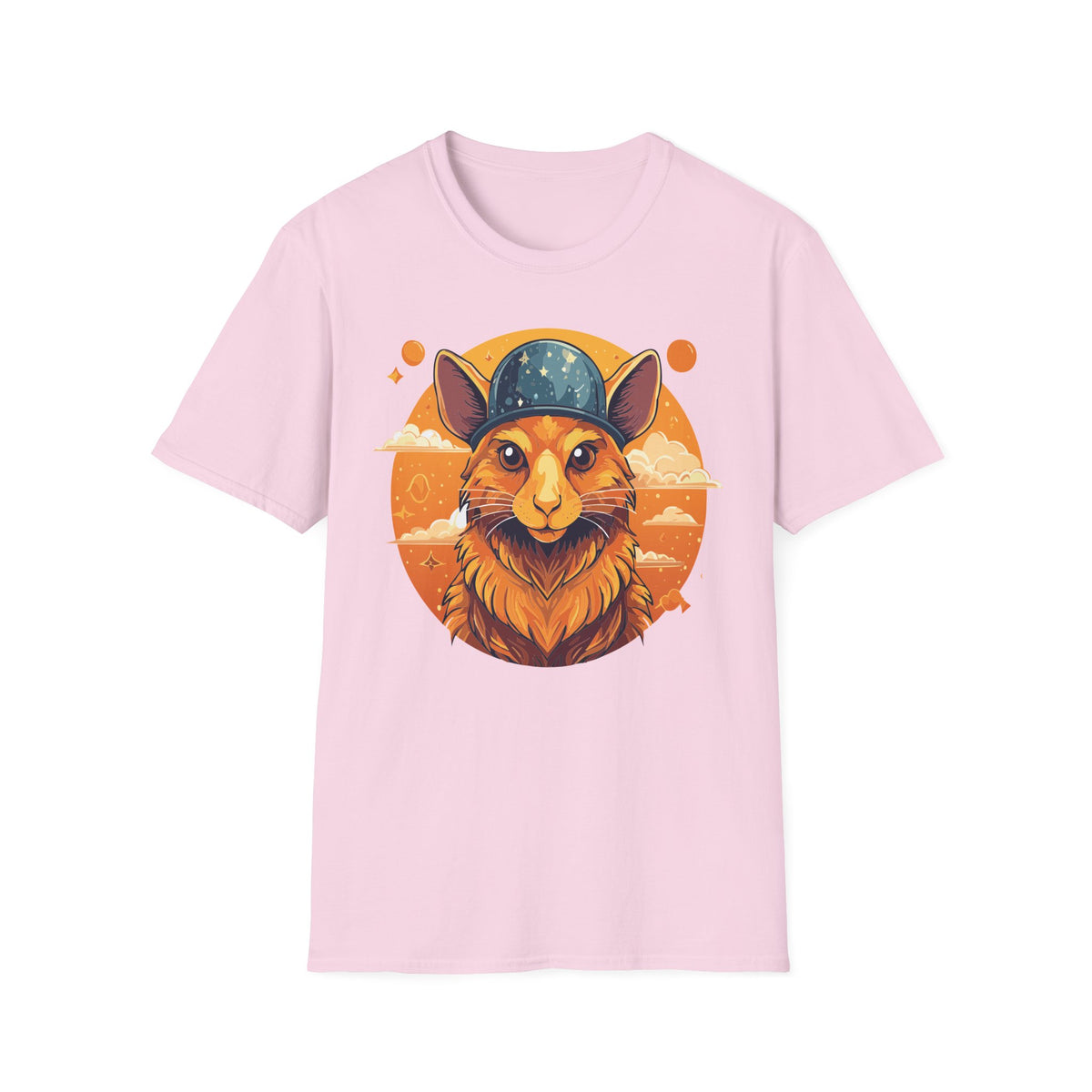 Space Helmet Fox T-Shirt | Retro Sunset Fox Illustration