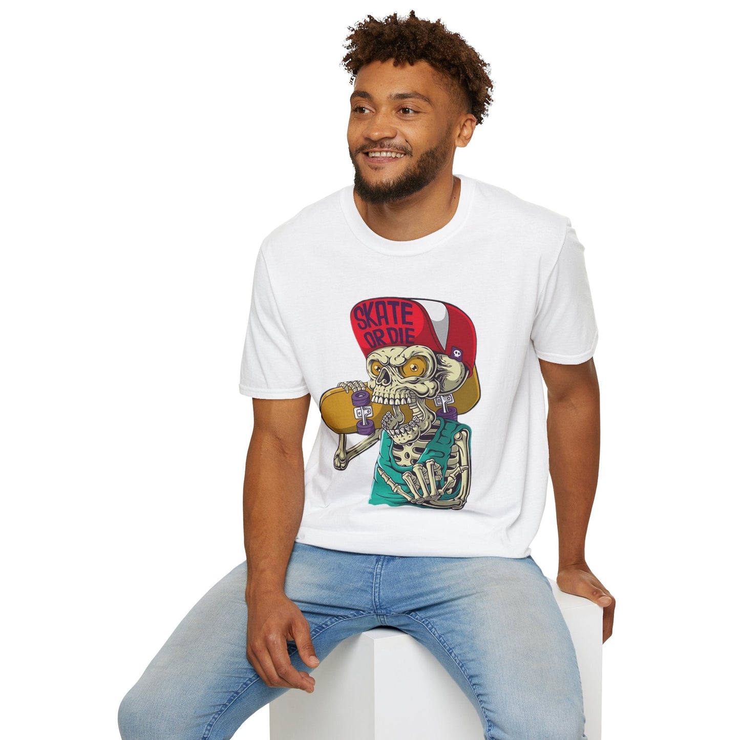 Skull T Shirt Skeleton Tee Unisex Softstyle Cotton Gildan 64000 Graphic Tee For Everyday Wear