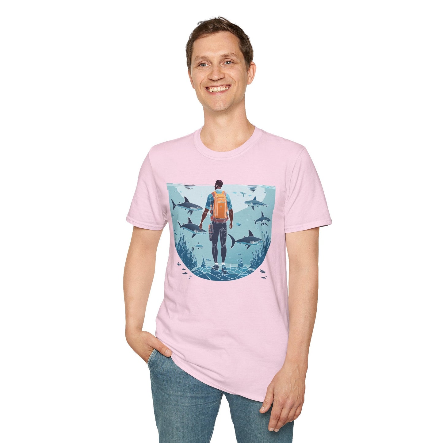 Ocean Tee Shirt Unisex Softstyle T Shirt With Ocean Art Design U Boat Theme Graphic Artwork Edition