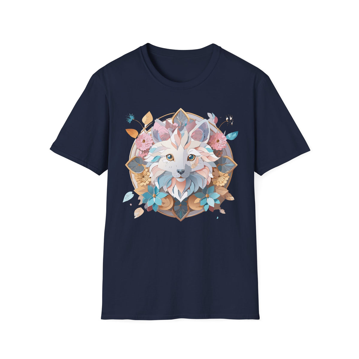 Floral Fox Mandala T-Shirt | Fox Face Tee, Boho Nature Animal Design