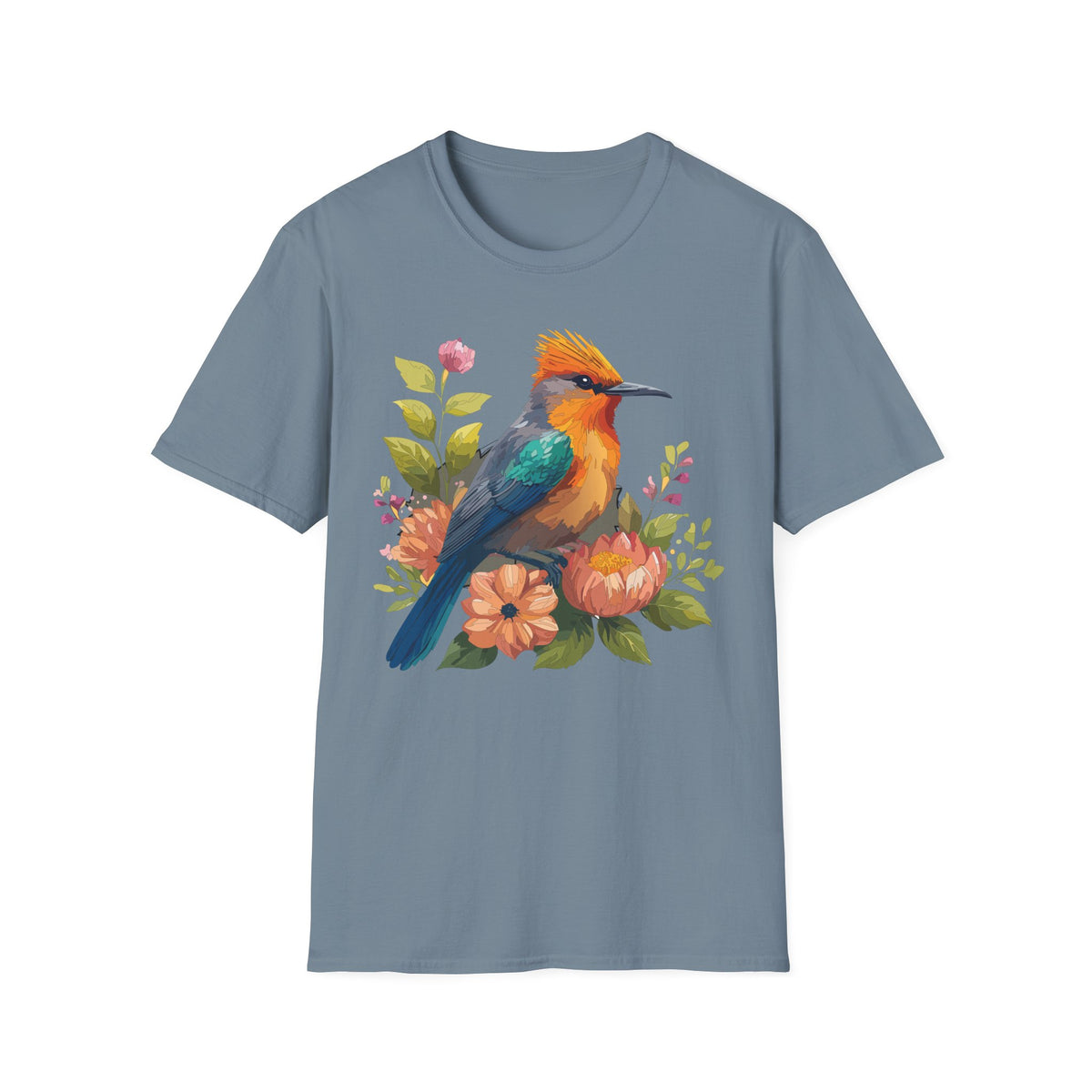 Colorful Tropical Bird shirt | Floral Watercolor Bird Illustration