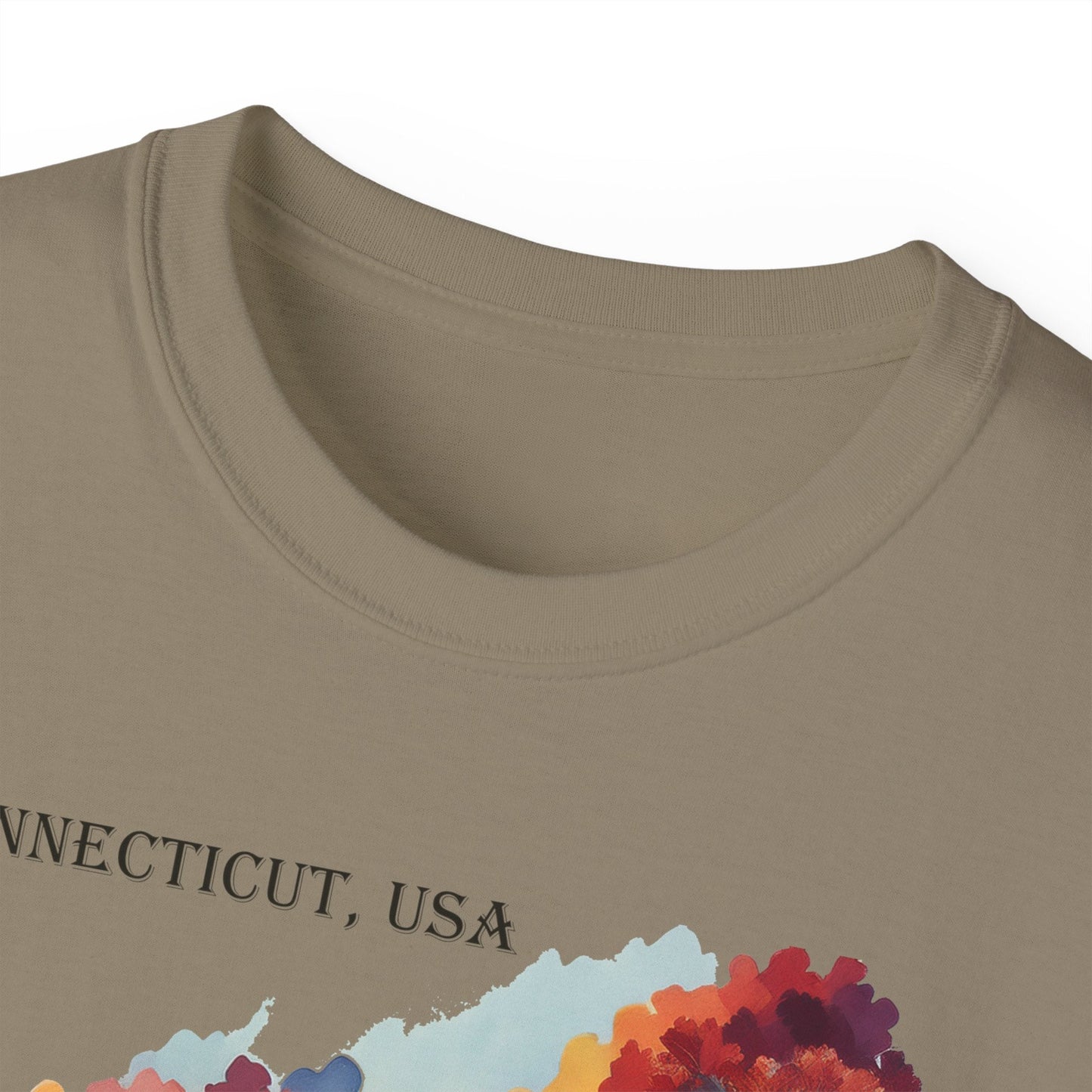 Connecticut Graphic Unisex Cotton T‑Shirt 1