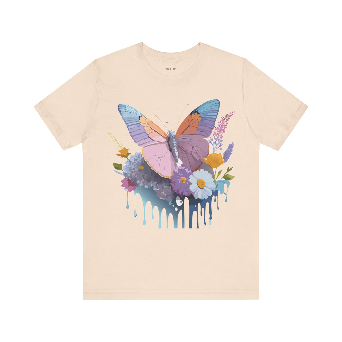 Butterfly Graphic Unisex Cotton Bella+Canvas Tee with Art Design n40