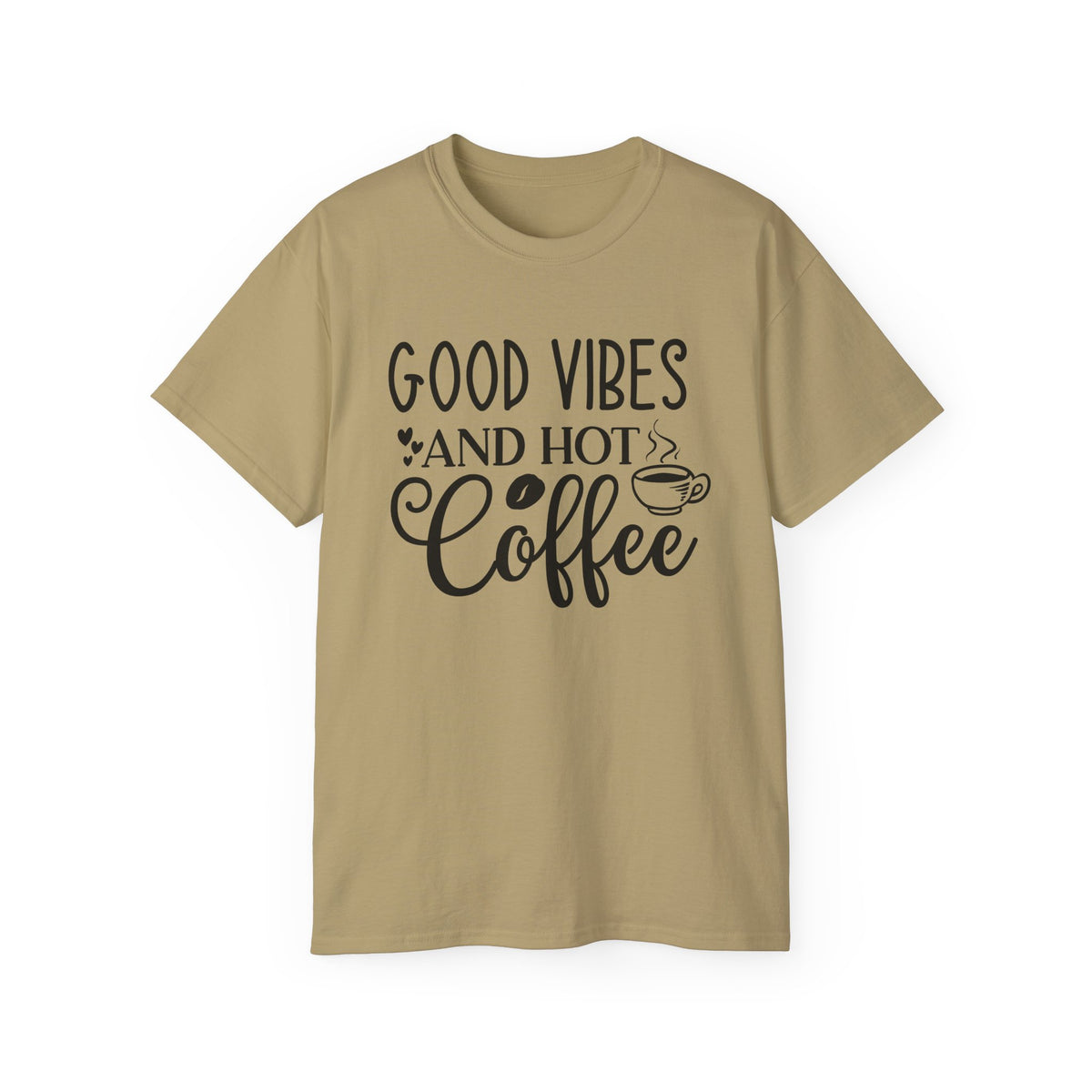 Good Vibes and Hot Coffee Tee | Coffee Lover Shirt, Morning Coffee Quote