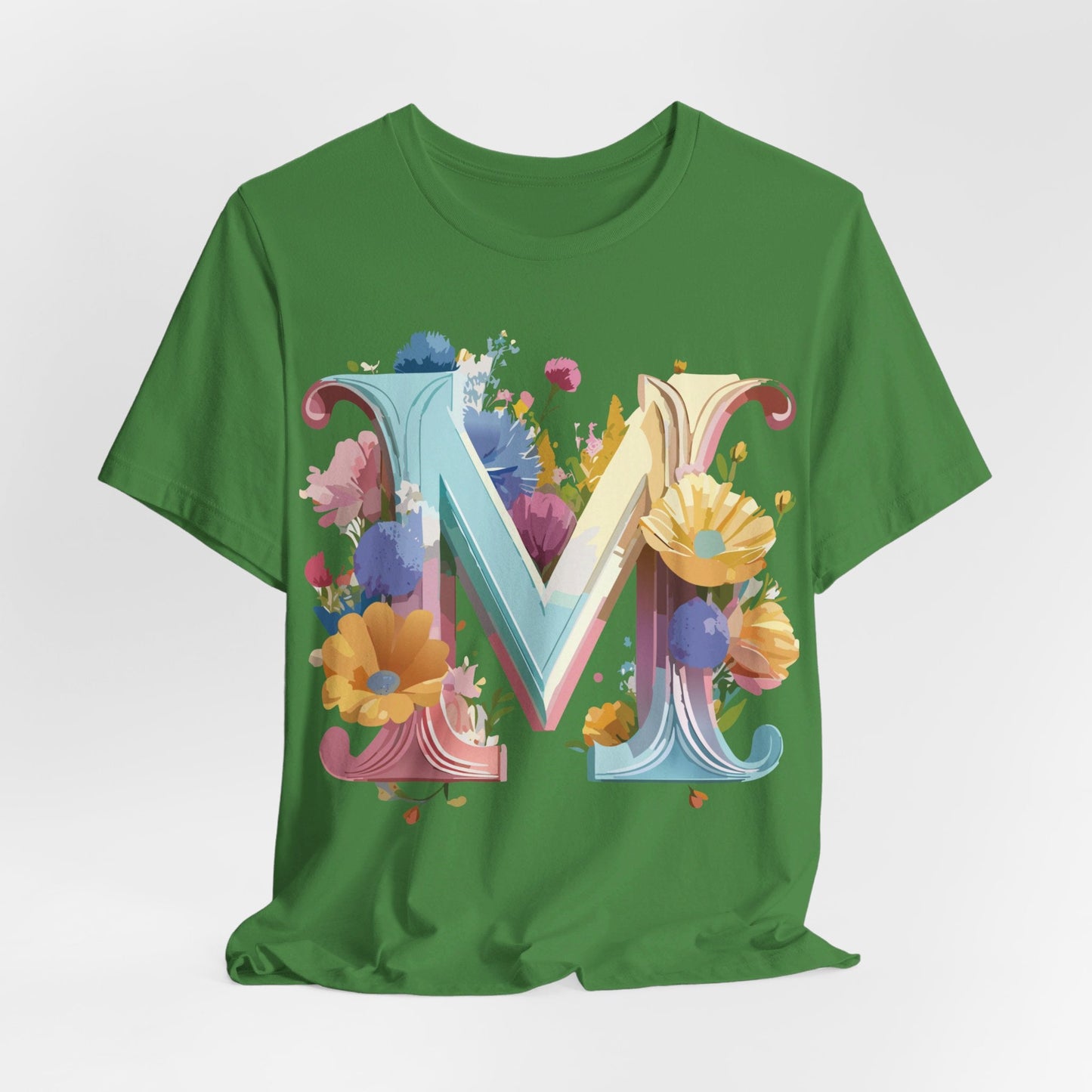 Letter M Shirt Unisex Graphic Tee Vintage Inspired Artwork Adelpha Short Sleeve Collection
