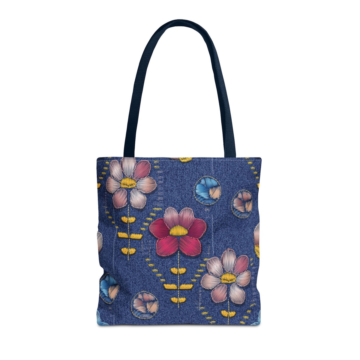 Denim Fabric Imitation Print Unisex Canvas Bag Poly Spun 3 Sizes Tote Bag 159-16