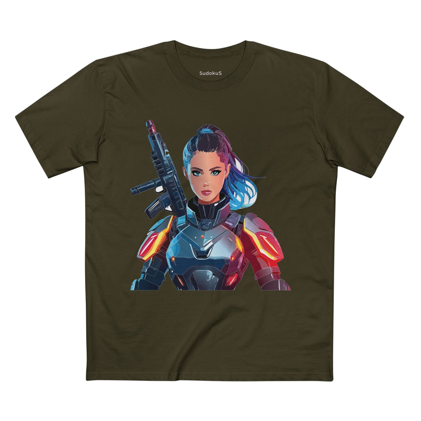 Army-woman Graphic Unisex 100 Cotton Staple Tee 15