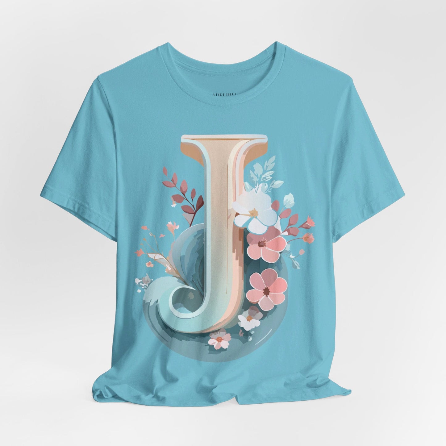 Letter J Shirt Graphic Tee For Unisex Style By Adelpha Vintage Inspired Art Tee Design
