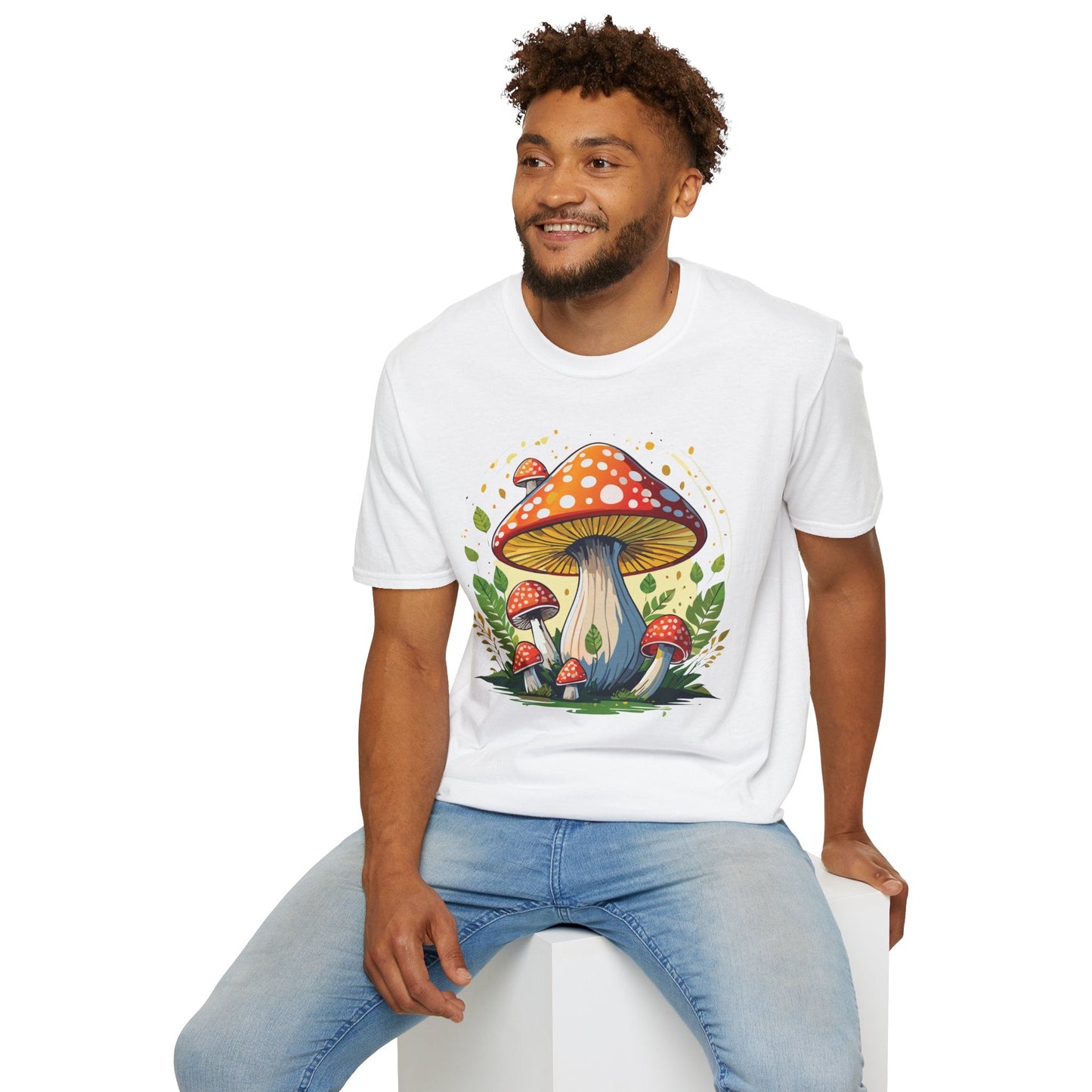 Mashroom Tee Shirt Unisex Funny Mashroom Design Softstyle 64000 Ring Spun Cotton Tee