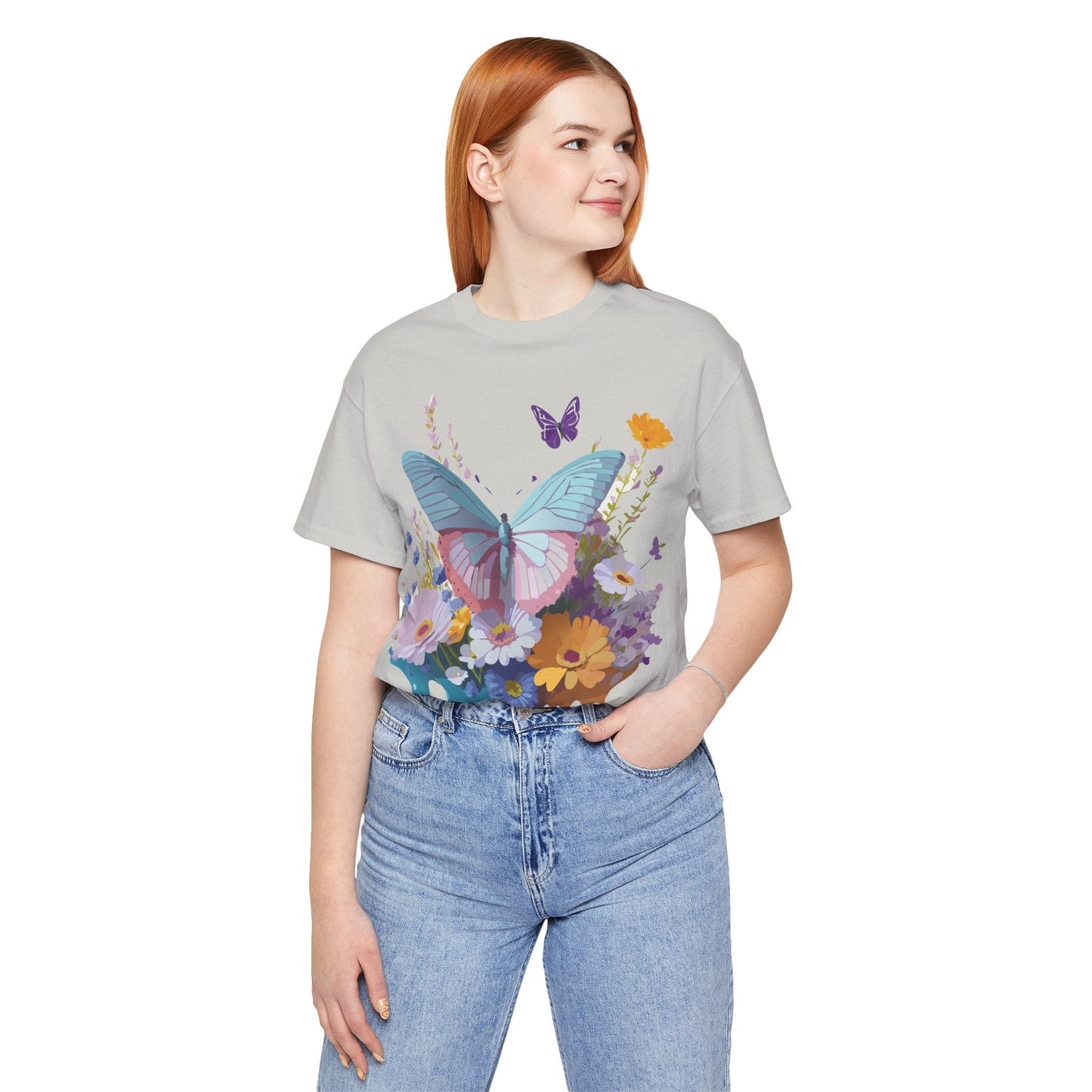 Butterfly Graphic Tee Unisex Short Sleeve Jersey Vintage Artwork Adelpha