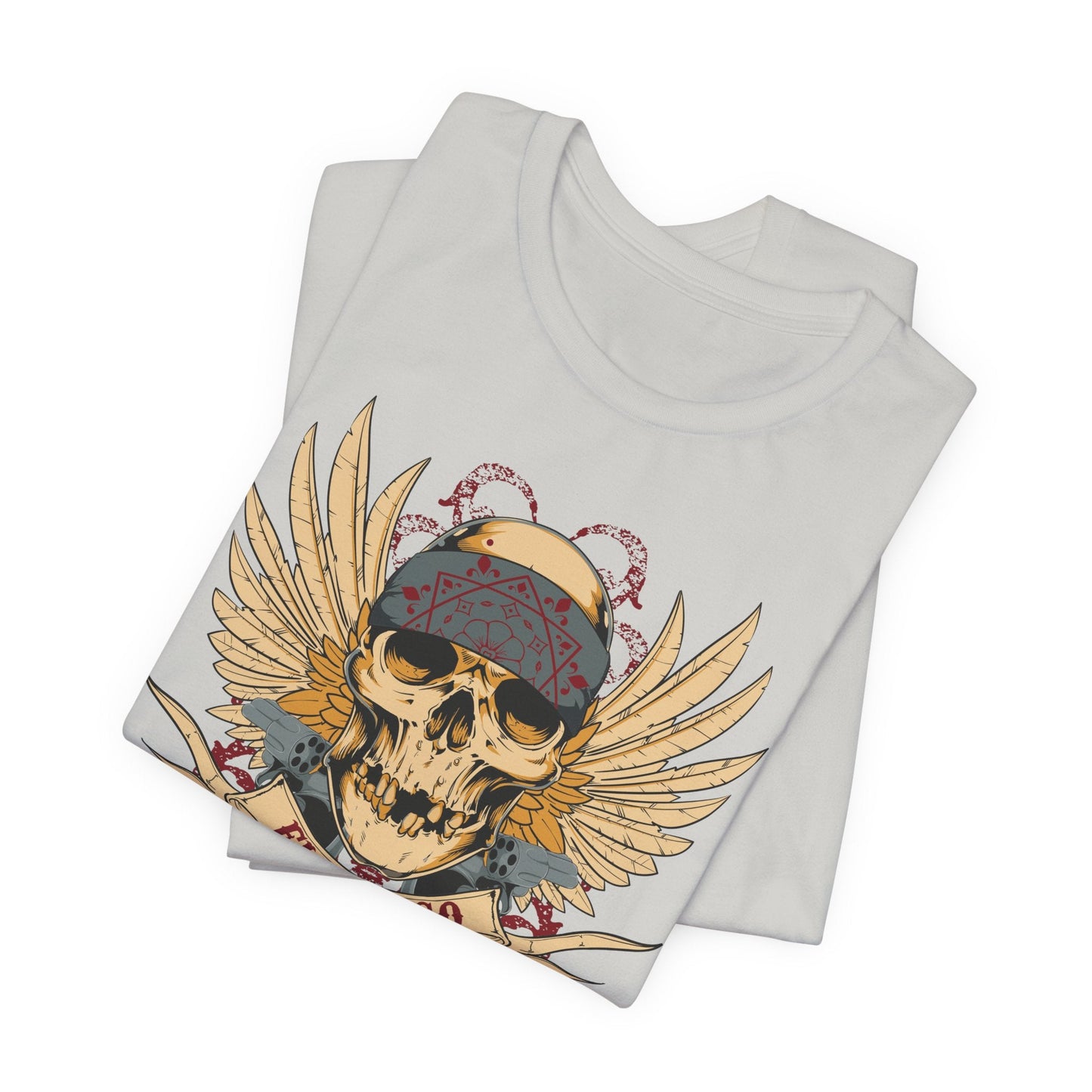 El Gringo Skull with Wings T-Shirt Vintage Tattoo Style Art-53