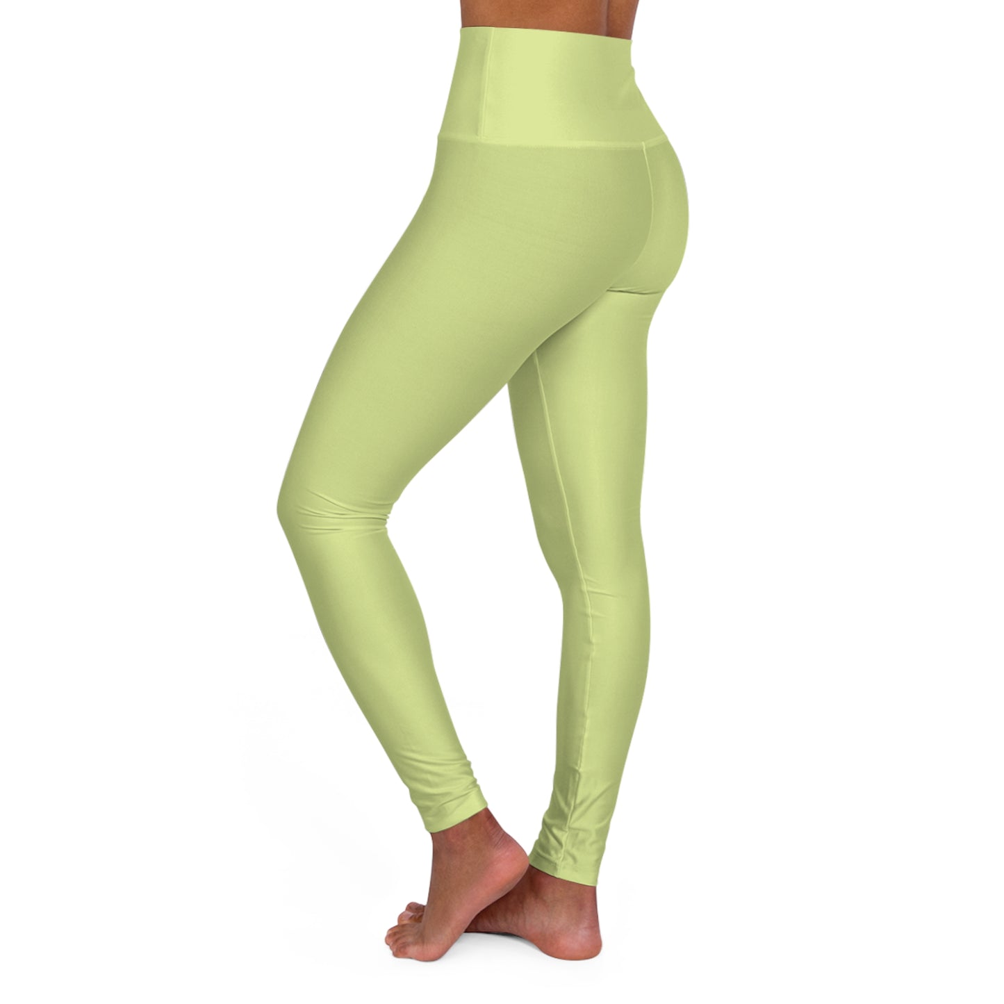 Green Tea Color High-Waist Yoga Leggings Women's Seamless Poly-Span Stretchy Pants XS-2XL
