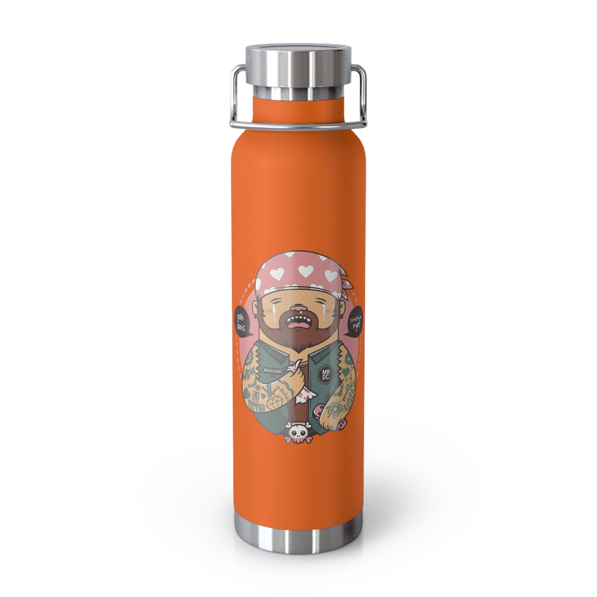22oz Copper Insulated Water Bottle with Cartoon Design - CV83