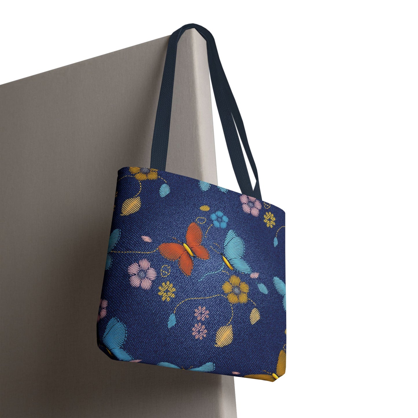 Denim Fabric Imitation Print Unisex Canvas Bag Poly Spun 3 Sizes Tote Bag 167