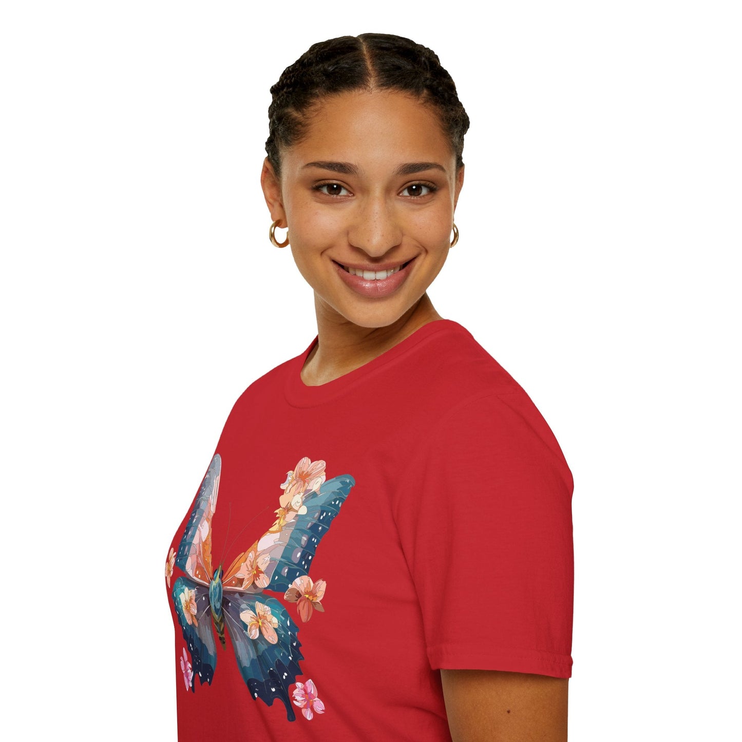 Butterfly Shirt Unisex T Shirt Monarch Print Gildan Softstyle 64000 Ring Spun Cotton Tee